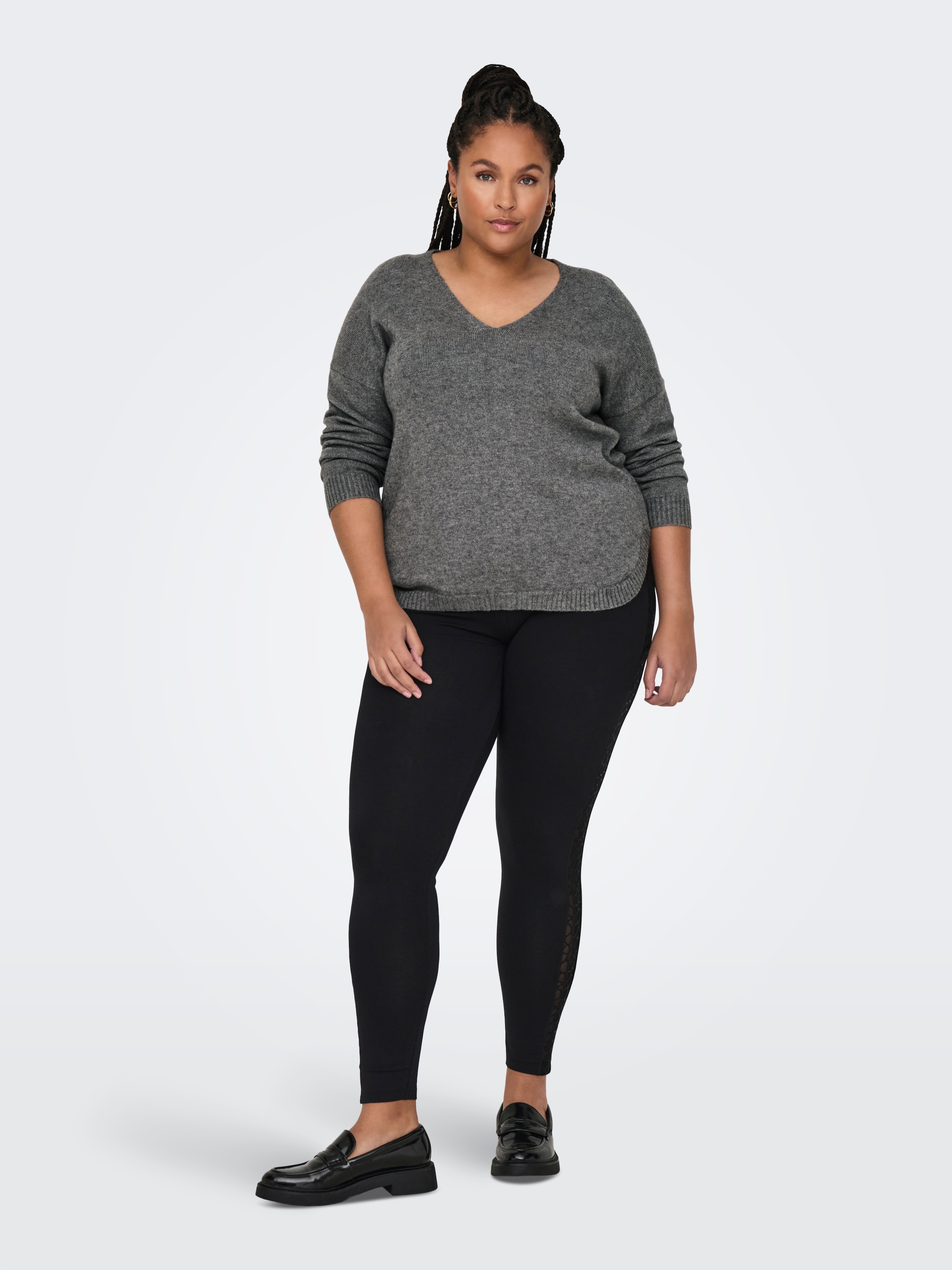 ONLY CARMAKOMA V-Ausschnitt-Pullover »CARMARGARETA LS PULLOVER KNT NOOS«