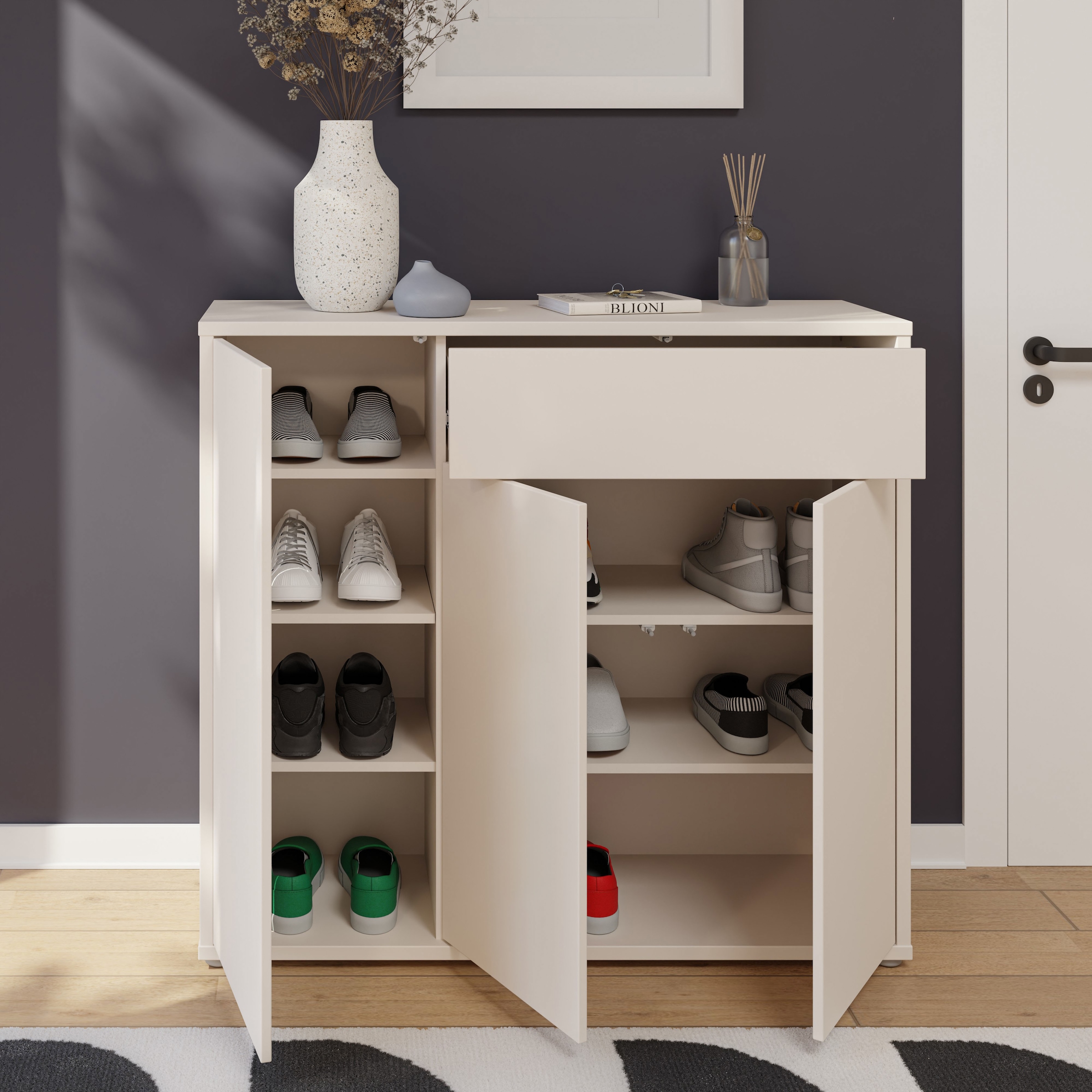 FORTE Schuhschrank »Alice Springs« B/H/T 109,2/99,1/34,9 cm Push to open, 20 Paar Schuhe