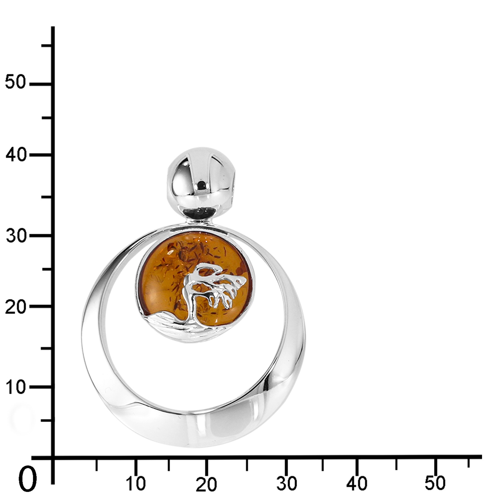 OSTSEE-SCHMUCK Kettenanhänger »- Windflüchter 30 mm - Silber 925/000 - Bernstein«