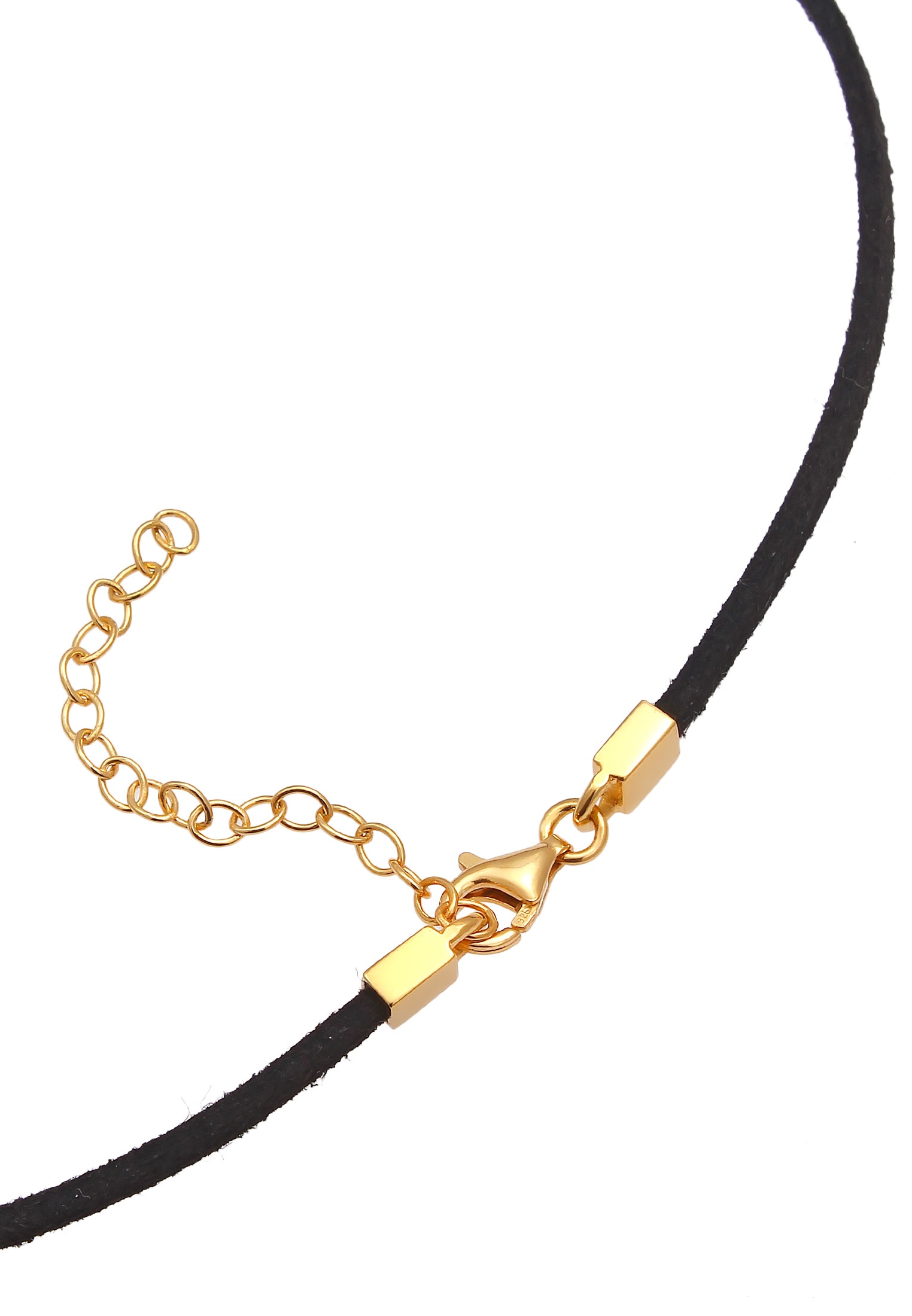 Elli Choker »Halskette Textil Choker Band Platte Schwarz 925 Silber«