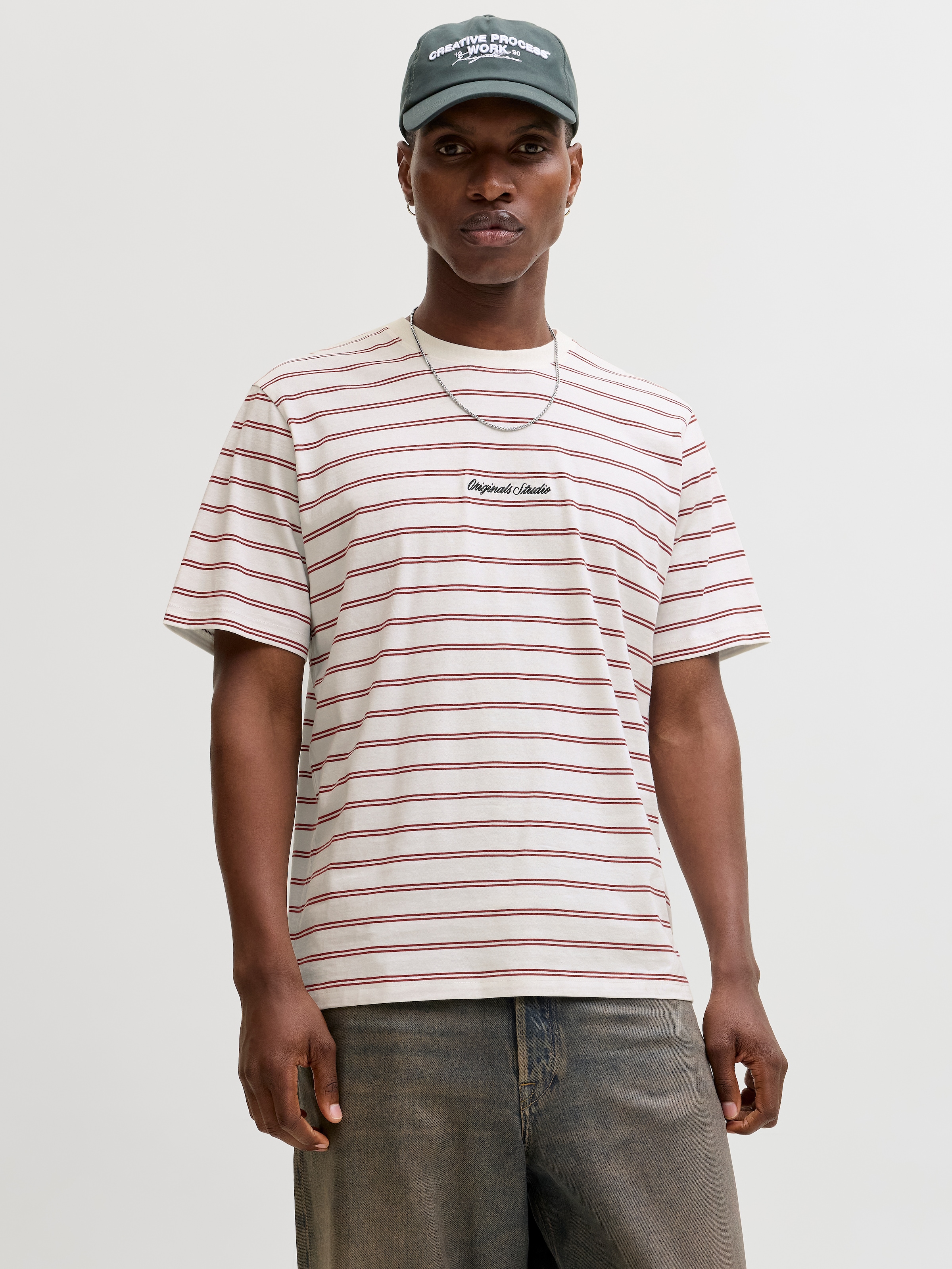 Jack & Jones T-Shirt »JORNORREBRO STRIPE TEE SS CN LN« Baumwolle, relaxed fit