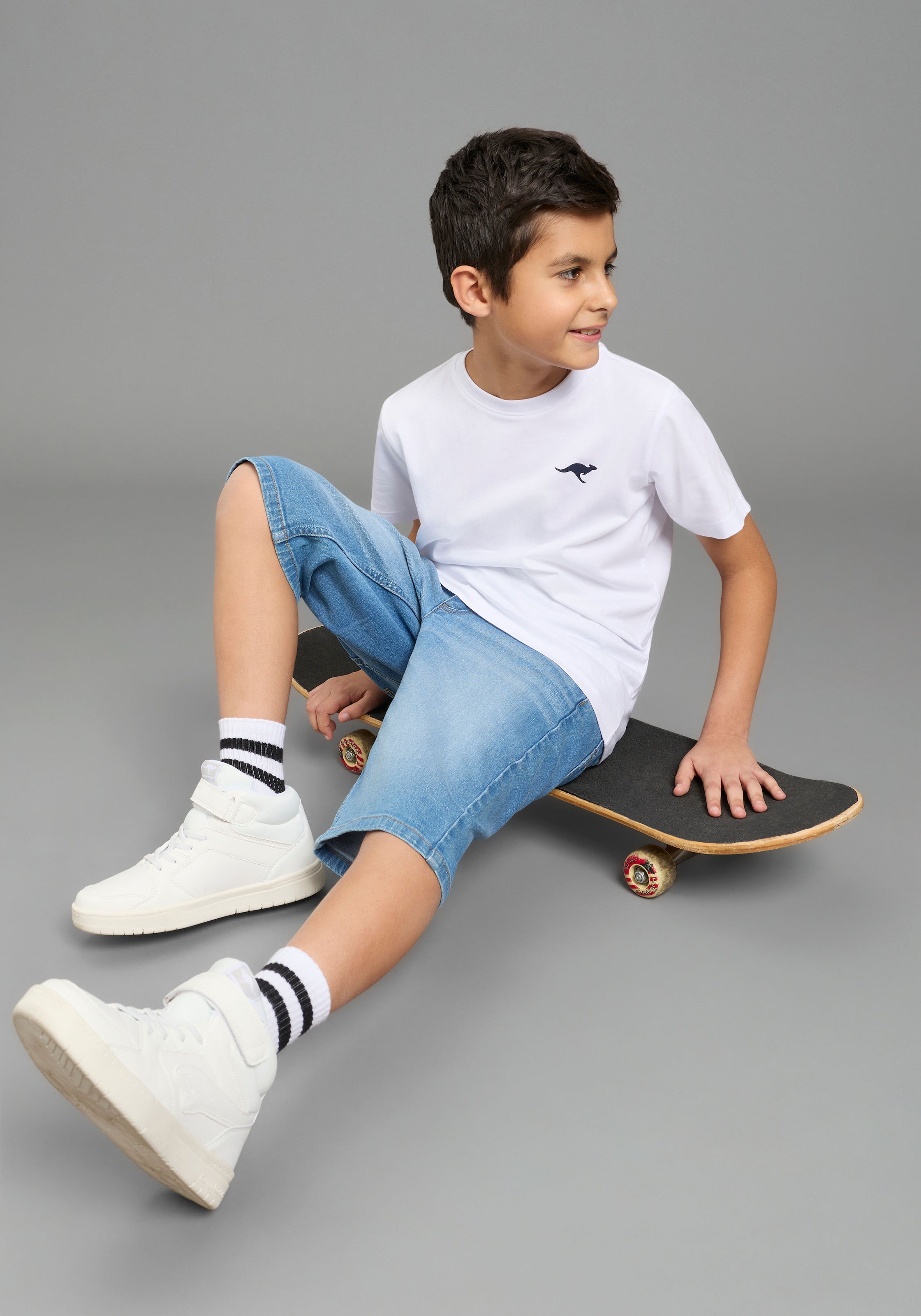 H.I.S Jeansbermudas »Regular fit Jeansbermudas für Jungen« gerader Beinverlauf, mit verstellbarem Gummizug im Bund