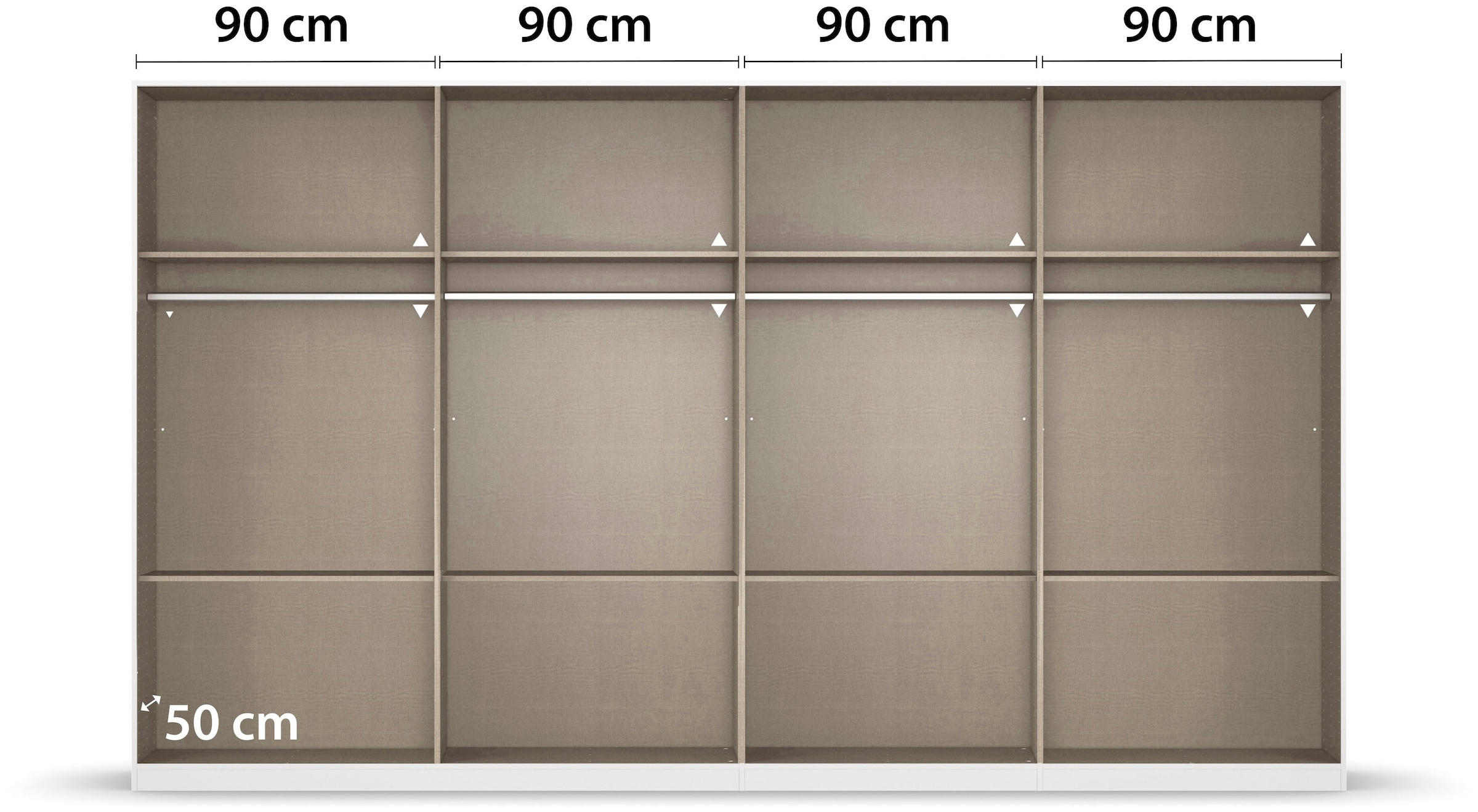 rauch Drehtürenschrank »Kleiderschrank Schrank Garderobe AGORDO mit Dekor- oder Hochglanzfront«, (in zwei Griff-Farben, Breiten 91-360 cm), mit Außenschubkästen, in 7 Breiten und 2 Höhen MADE IN GERMANY