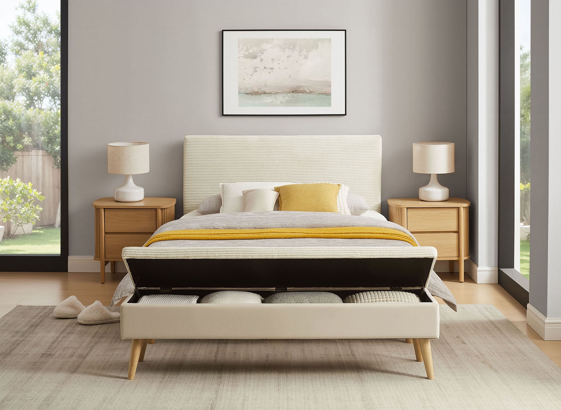 Home affaire Bettbank »Armandine mit Stauraum« wahlweise in den Breiten 140cm oder 180cm erhältlich