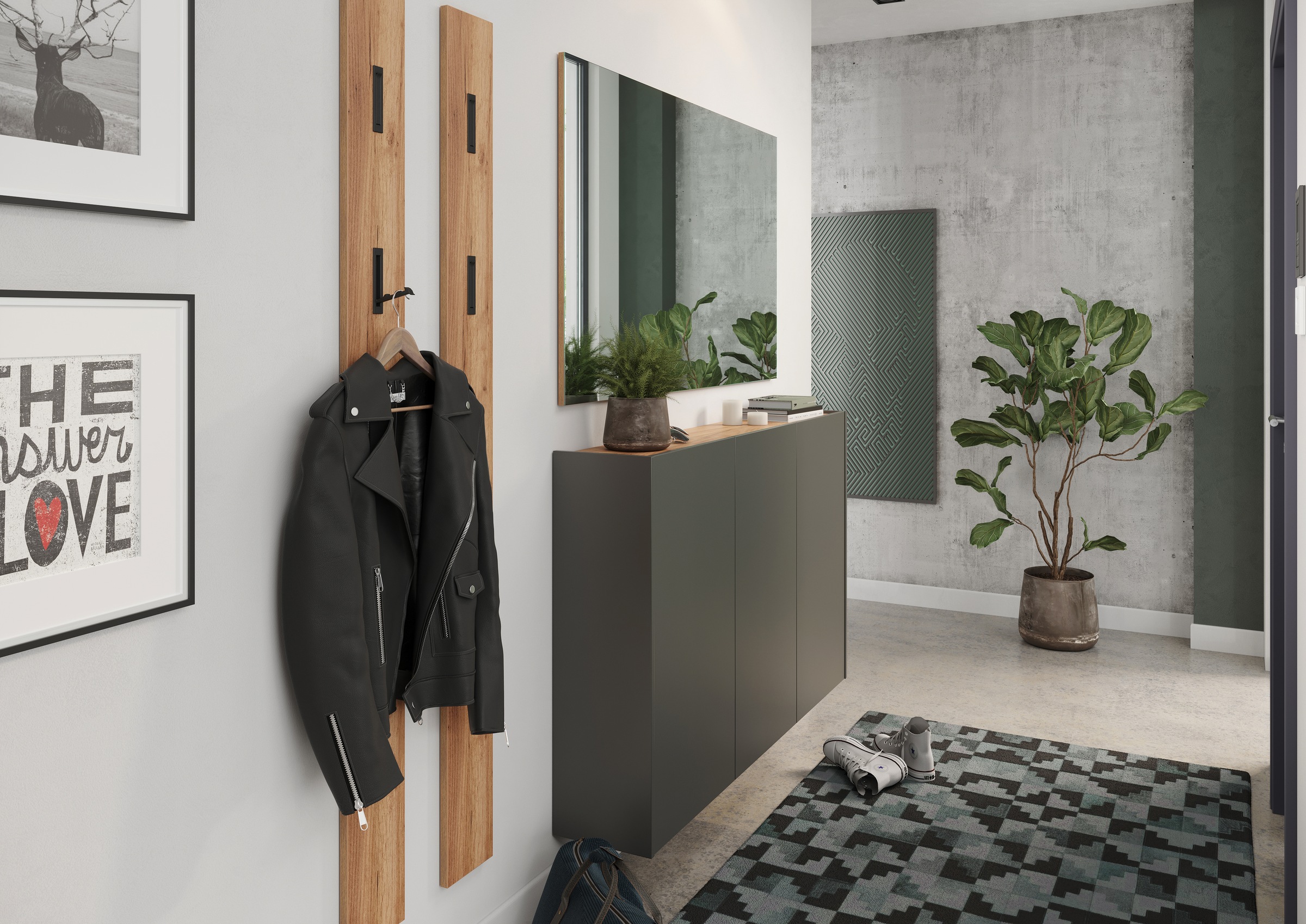 GERMANIA Mehrzweckschrank »GW-Libbiano«, (1 St.), ideal für schmale Flure, Breite 138 cm, in 3 verschiedenen Höhen