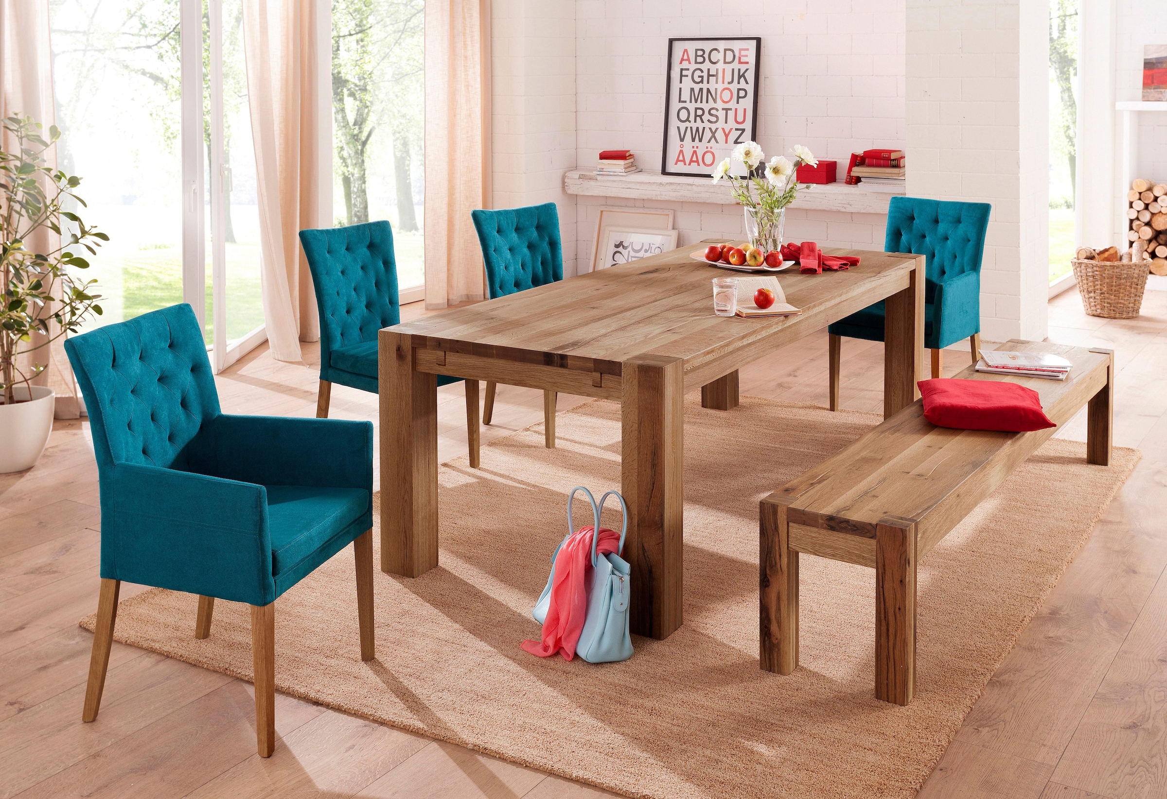 Home affaire Esszimmerstuhl »Colorado BESTSELLER Polsterstuhl«, (Set), 4 St., Luxus-Microfaser, Beine in eiche oder nussbaum. Im 2er, 4er oder 6er-Set