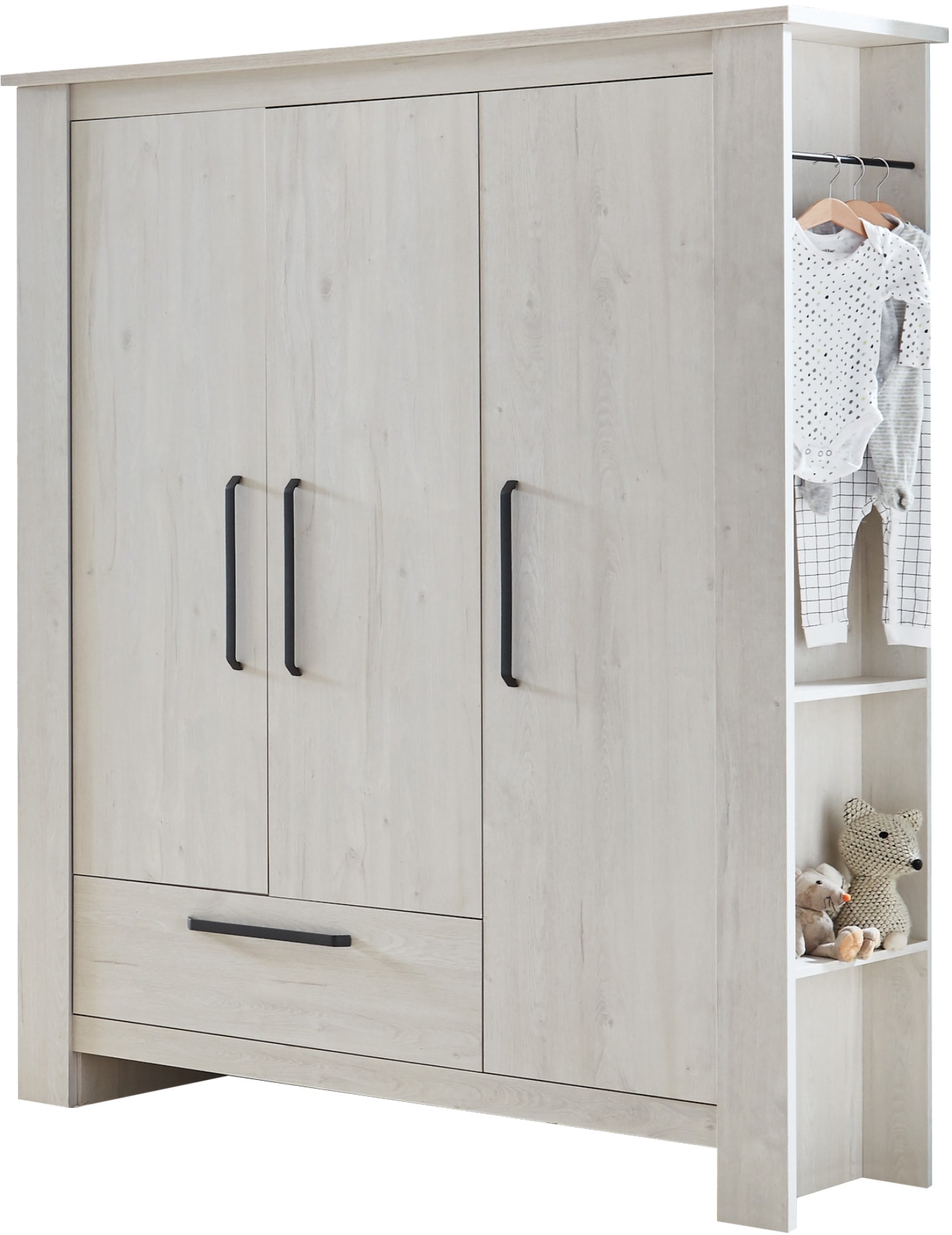 Kleiderschrank »Til, Kinderkleiderschrank«, mit seitlicher Garderobe, Made in Germany