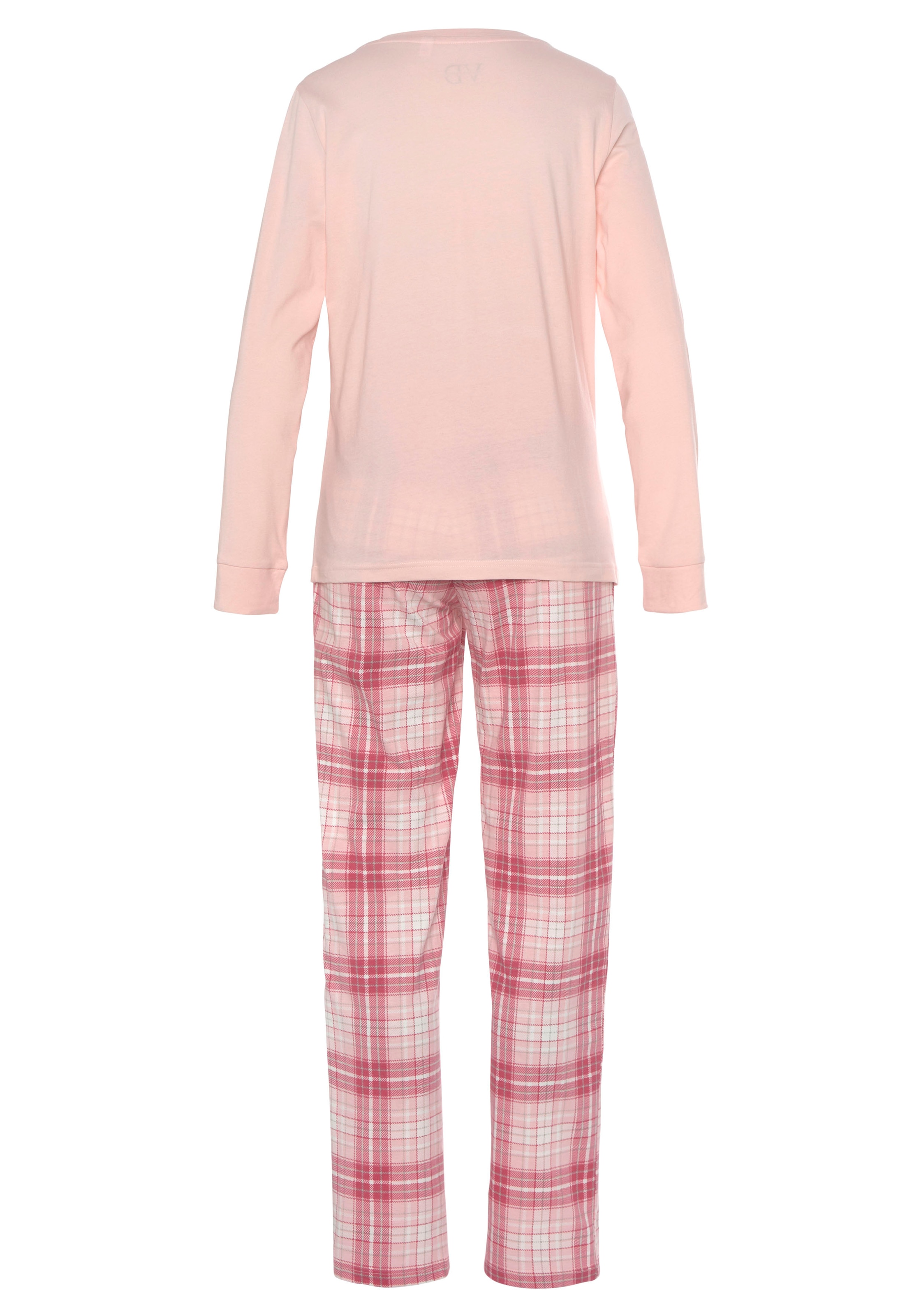 Vivance Dreams Pyjama, (4 tlg., 2 Stück), mit Karo- und Blumendruck im Doppelpack