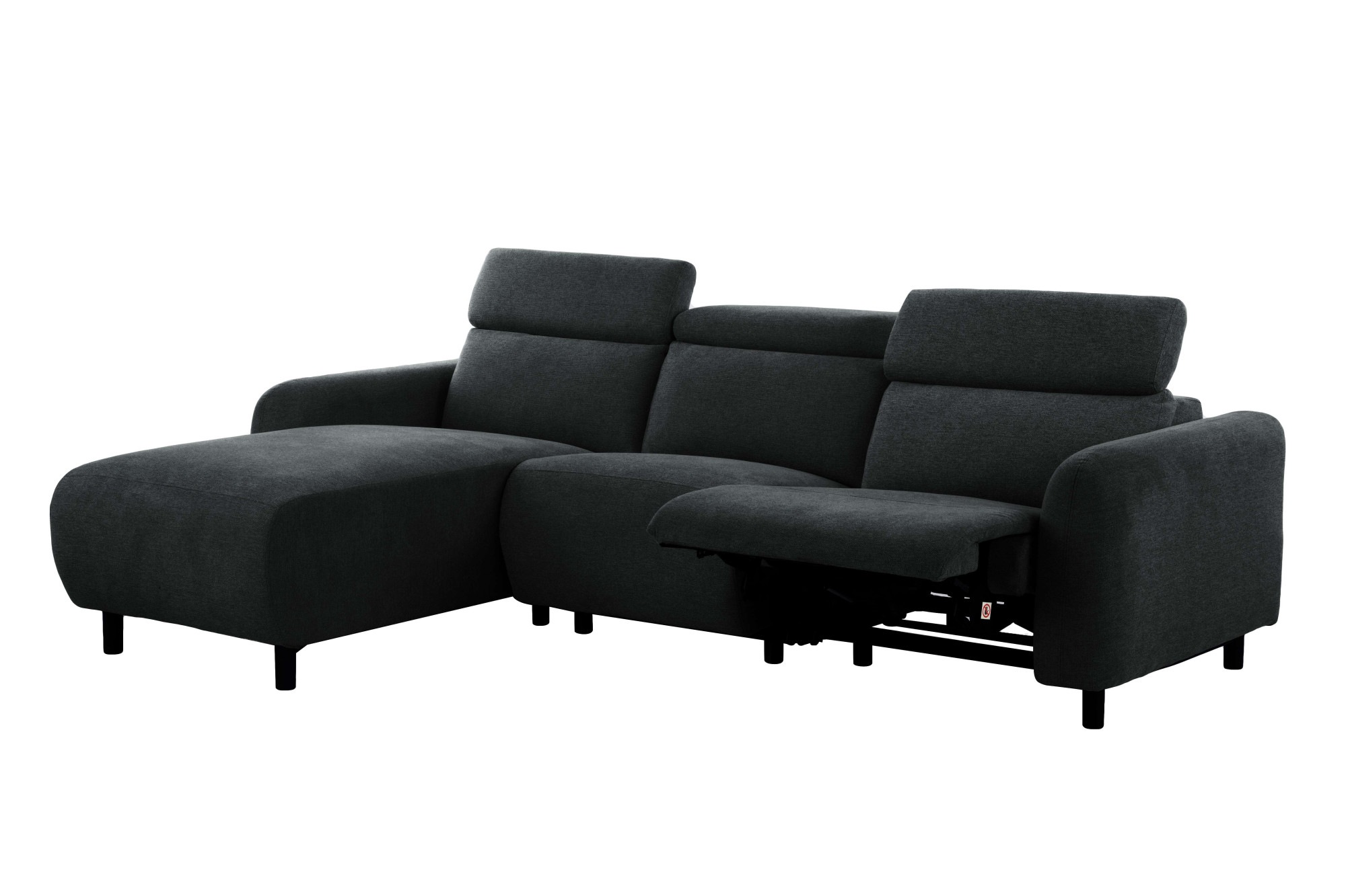 Home affaire Ecksofa »SKAANE Struktur, L-Form, 274 cm, manuelle u. elektrische Funktion,«, rundes Design, Kopfteilverstellung, Federkernpolsterung