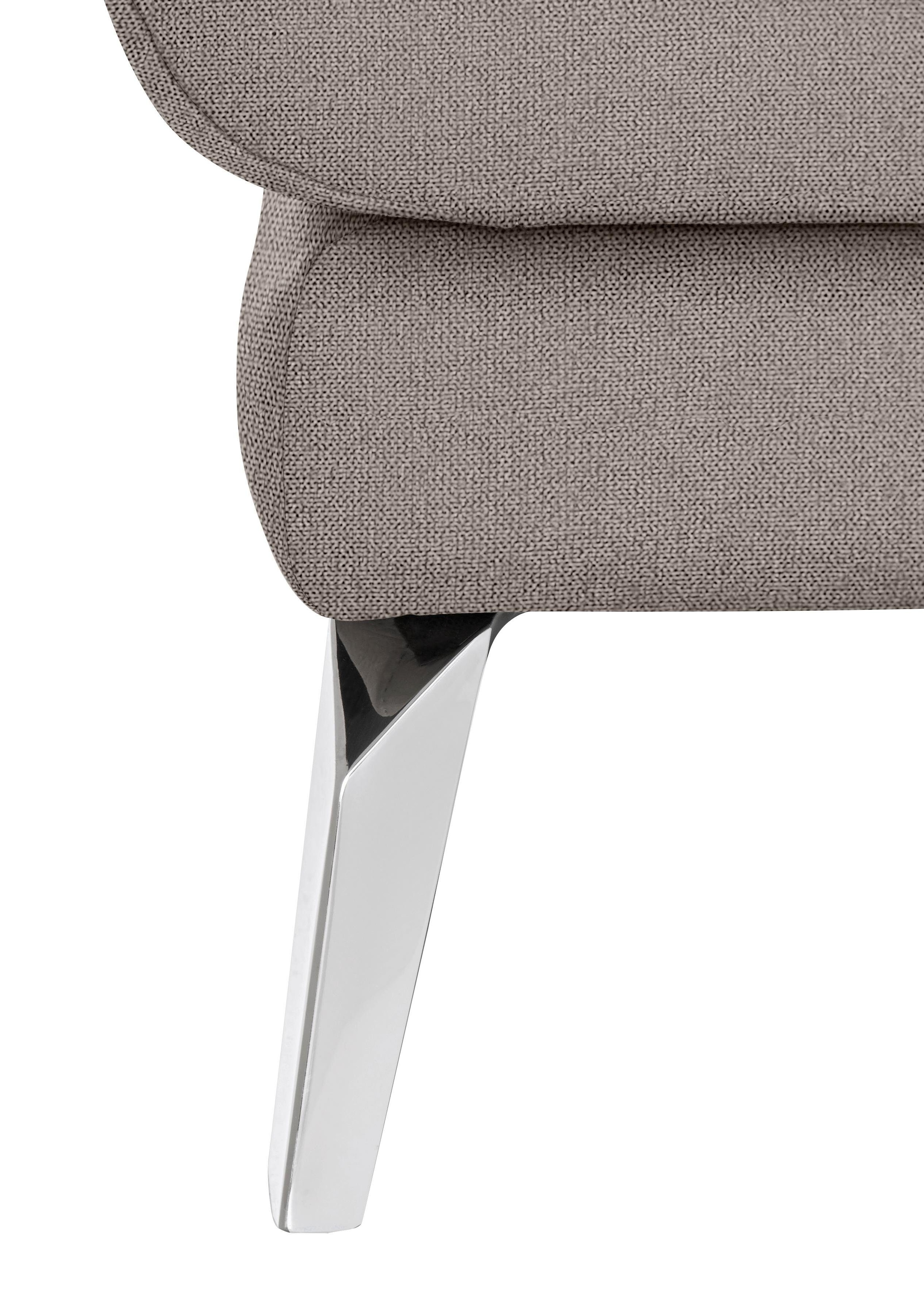 W.SCHILLIG Chaiselongue »softy«, mit dekorativer Heftung im Sitz, Füße Chrom glänzend
