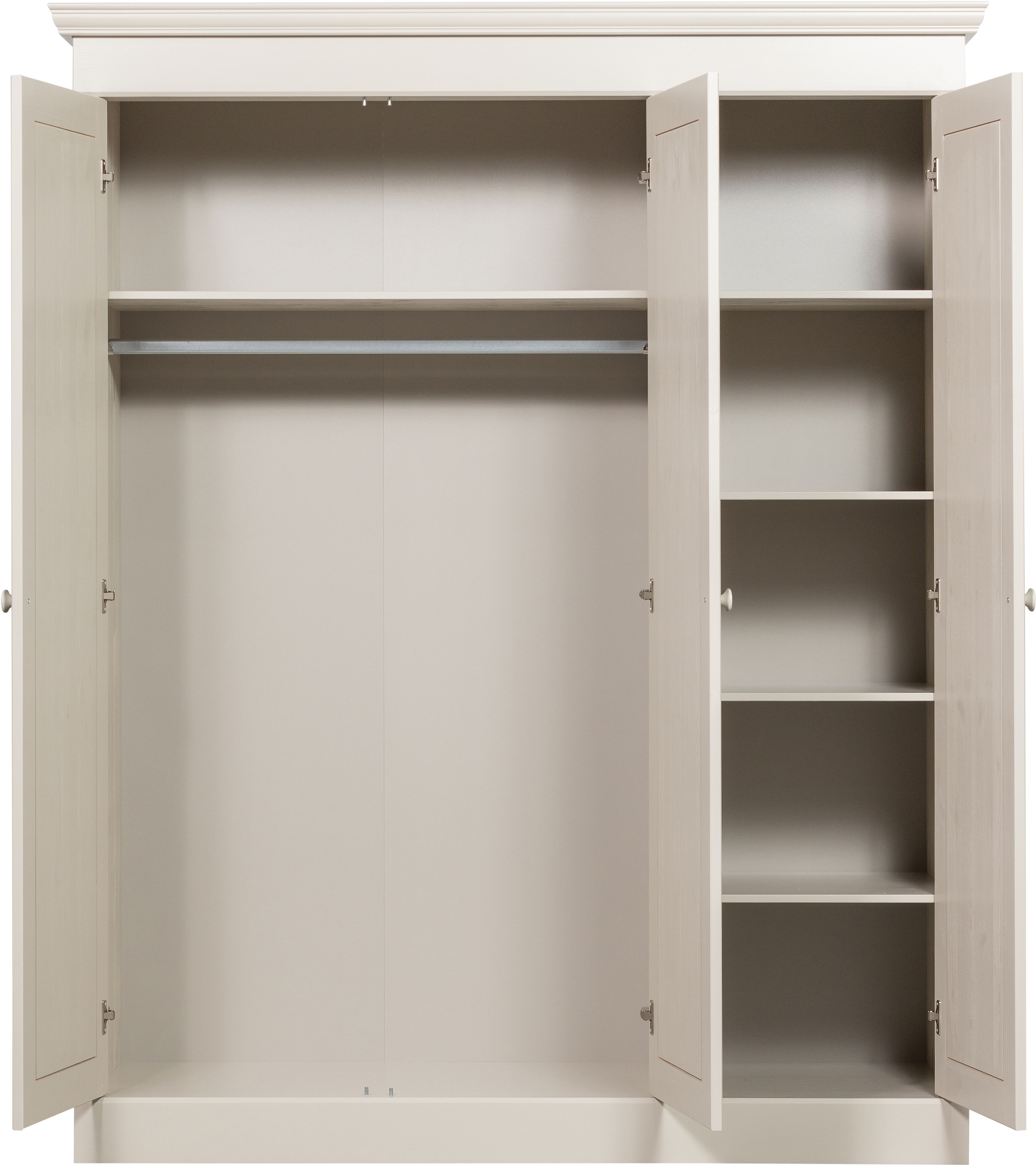 WOOOD Kleiderschrank »WOOOD OLIVIA KLEIDERSCHRANK KIEFER DUST [fsc]« Kleiderschrank Olivia, FSC-Kiefer, viel Stauraum, erweiterbar