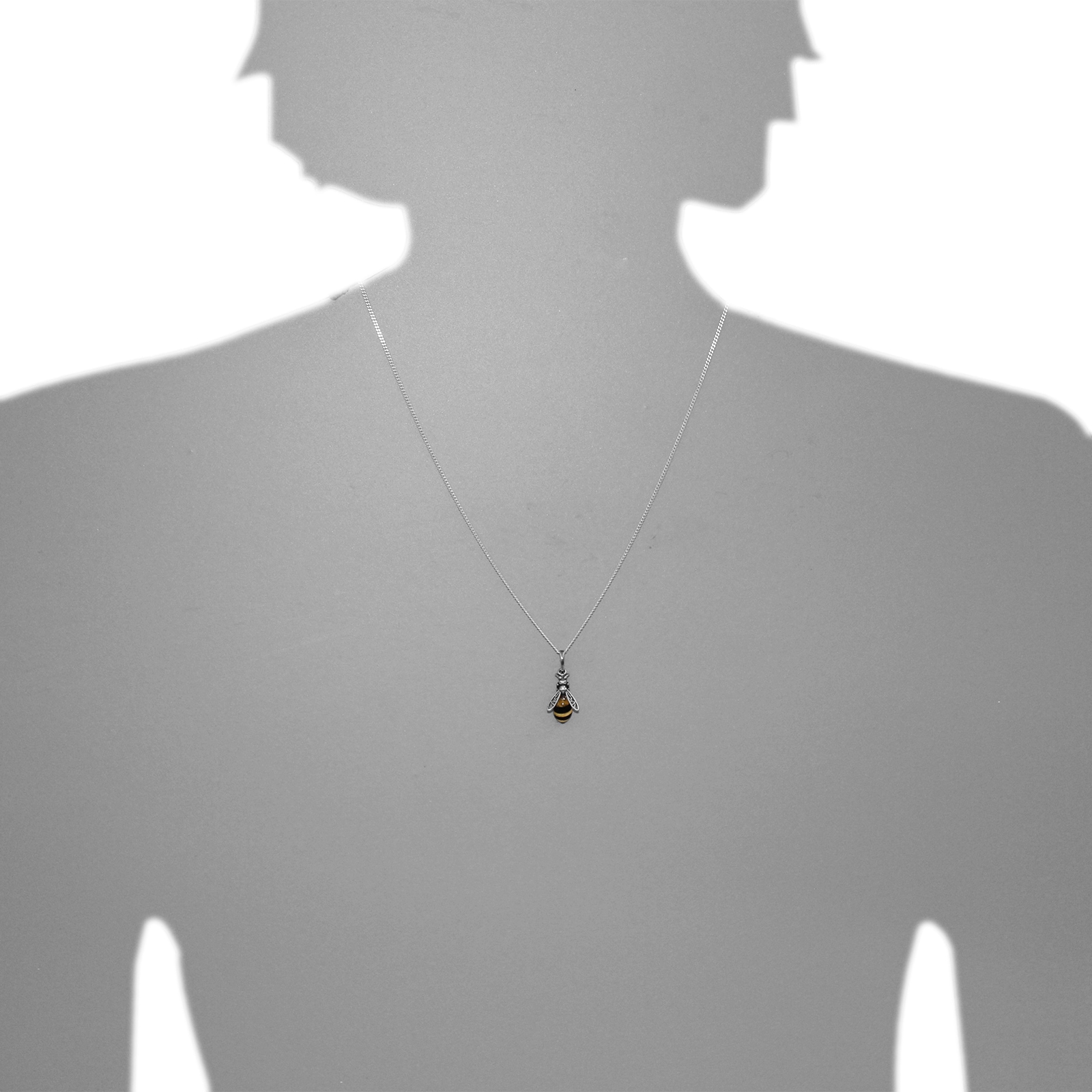 OSTSEE-SCHMUCK Kettenanhänger »- Wespe 18 mm - Silber 925/000 - Bernstein«