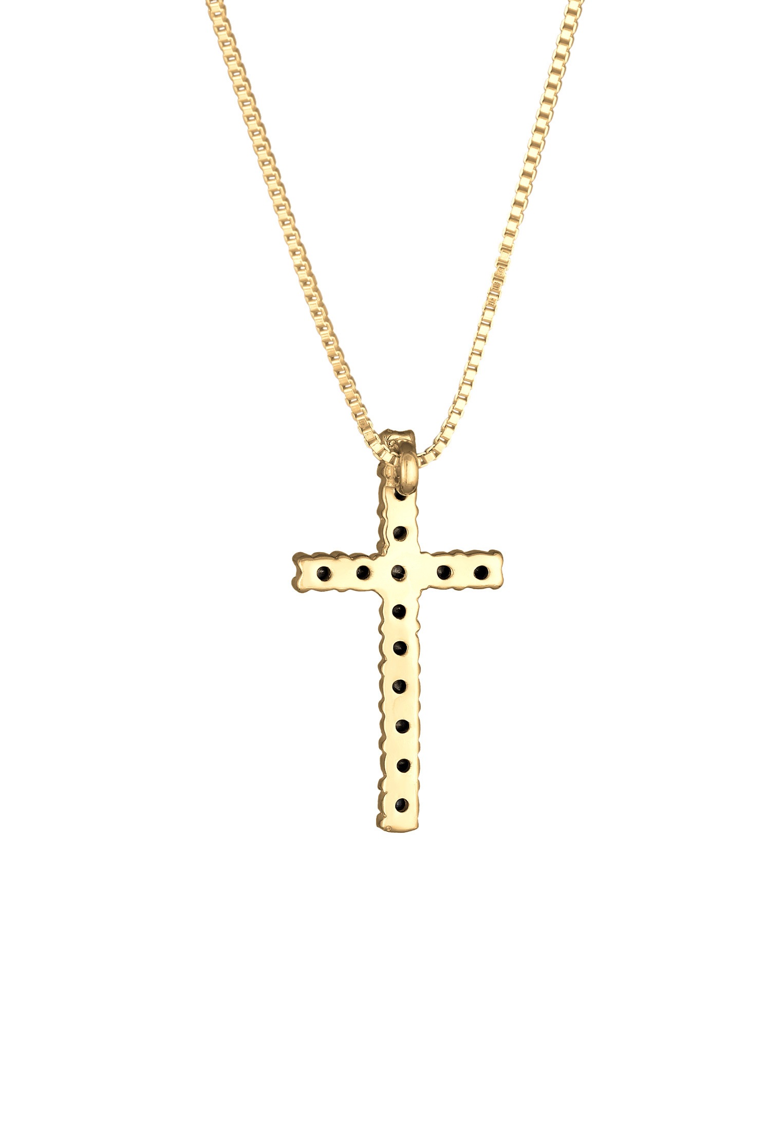 Kuzzoi Lange Kette »Halskette Kreuz Kristalle Religion 925 Silber«