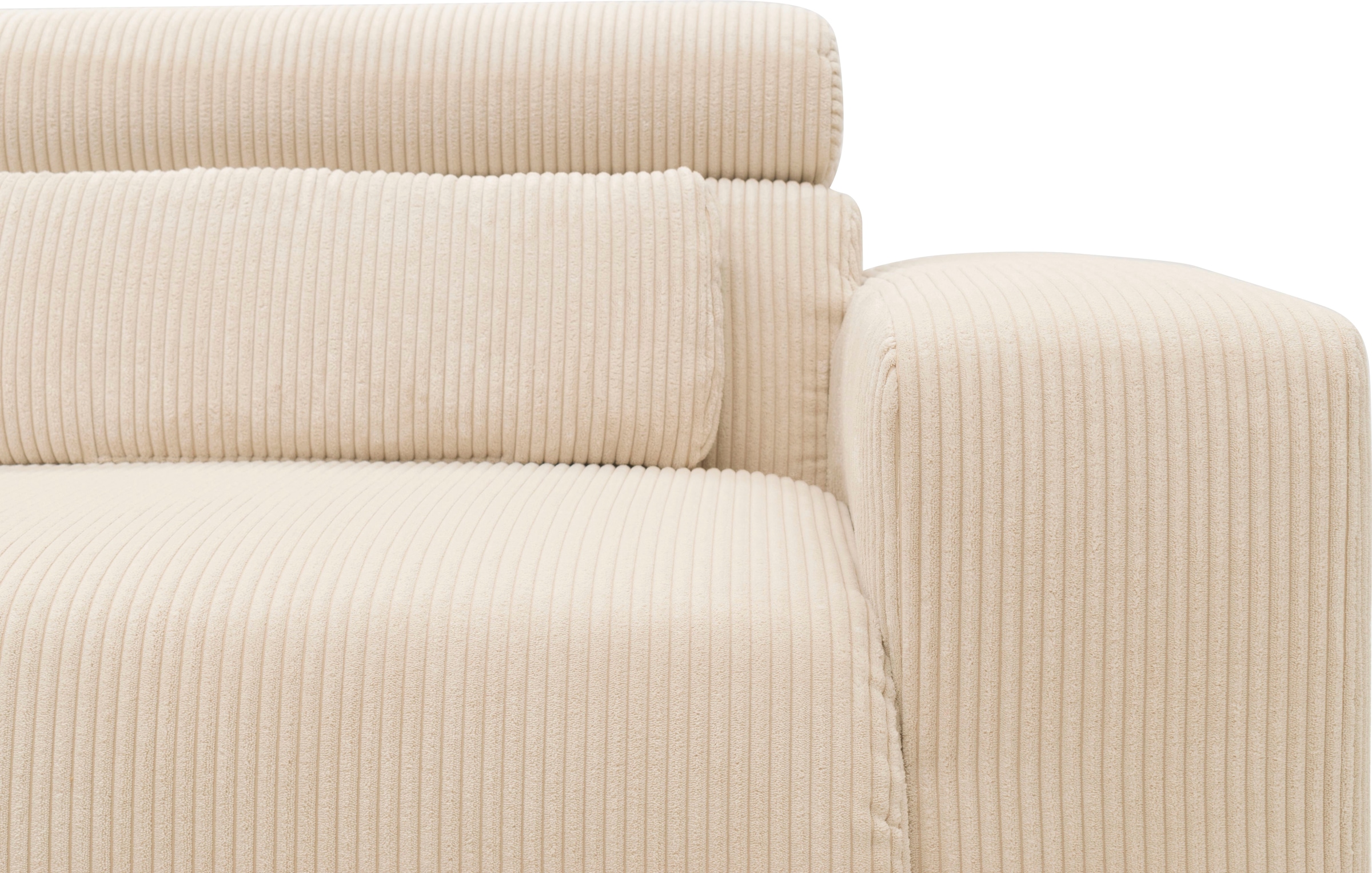 DOMO collection Ecksofa »Brandon B/T/H: 214/100/80 cm, L-Form«, Cord, creme