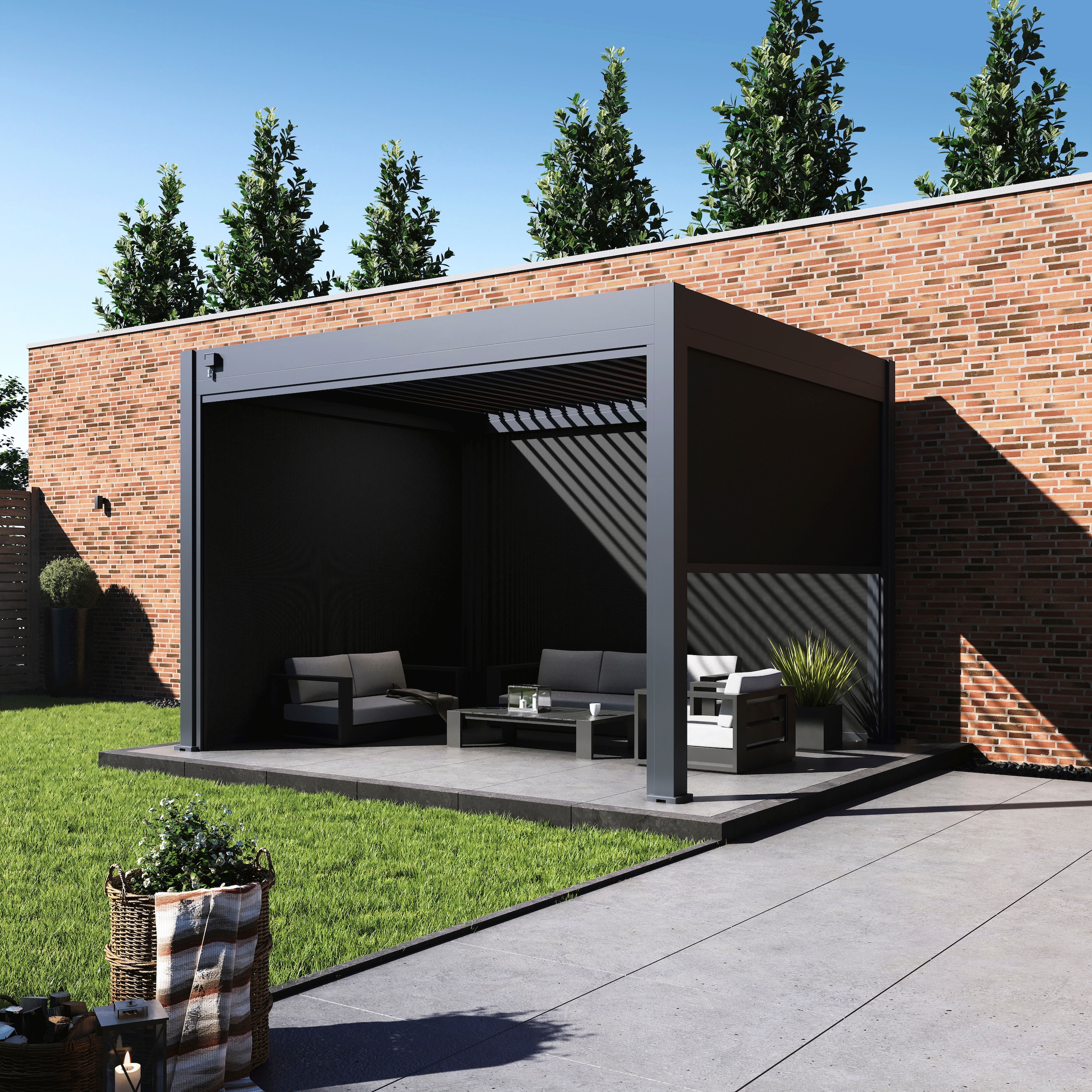 Paragon Pavillonseitenteil »für Pergola Grand Tuscan 10 Grau«