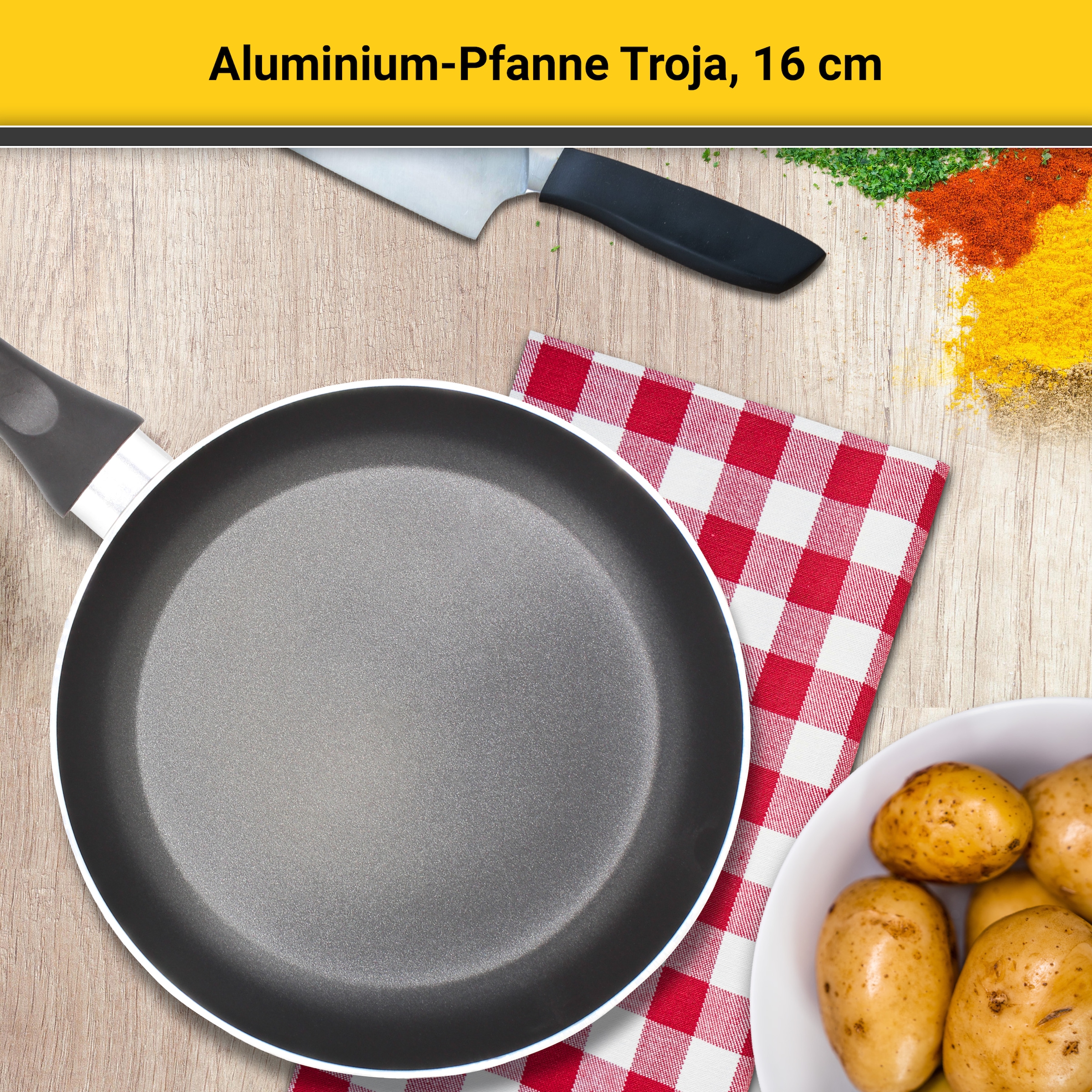 Krüger Bratpfanne »Troja« Aluminium 1 Stk. tlg. für Induktions-Kochfelder geeignet