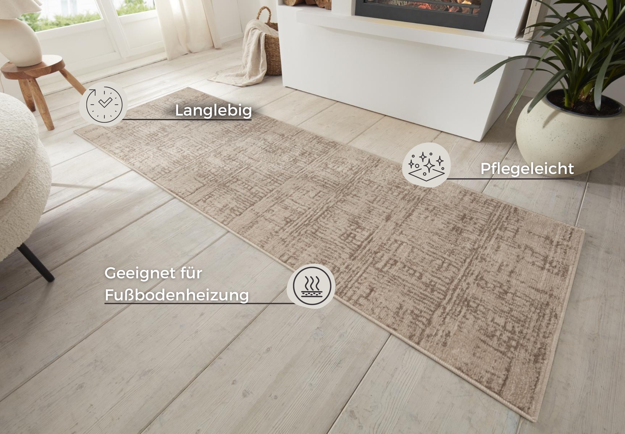 HANSE Home Teppich »Sole«, rechteckig, 8 mm Höhe, Kurzflor, Läufer, Vintage, Wohnzimmer, Schlafzimmer, Esszimmer, Flur