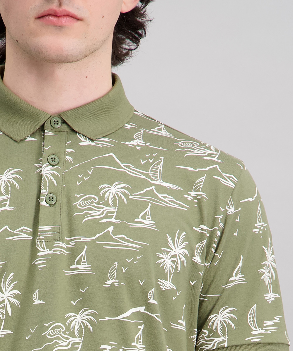 Pioneer Authentic Jeans Poloshirt »Polo jersey print maritim« mit All-Over Print