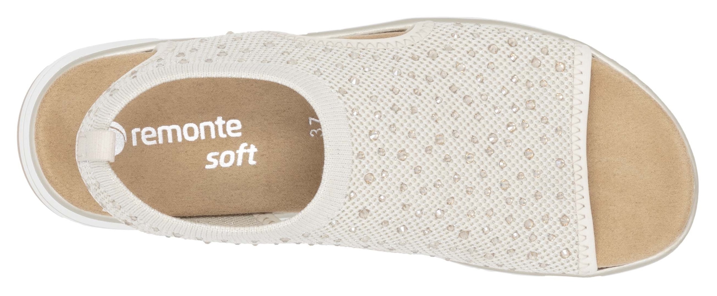 Remonte Sandale, Sandale, Sommerschuh, Komfortschuh mit funkelnden Strasssteinen