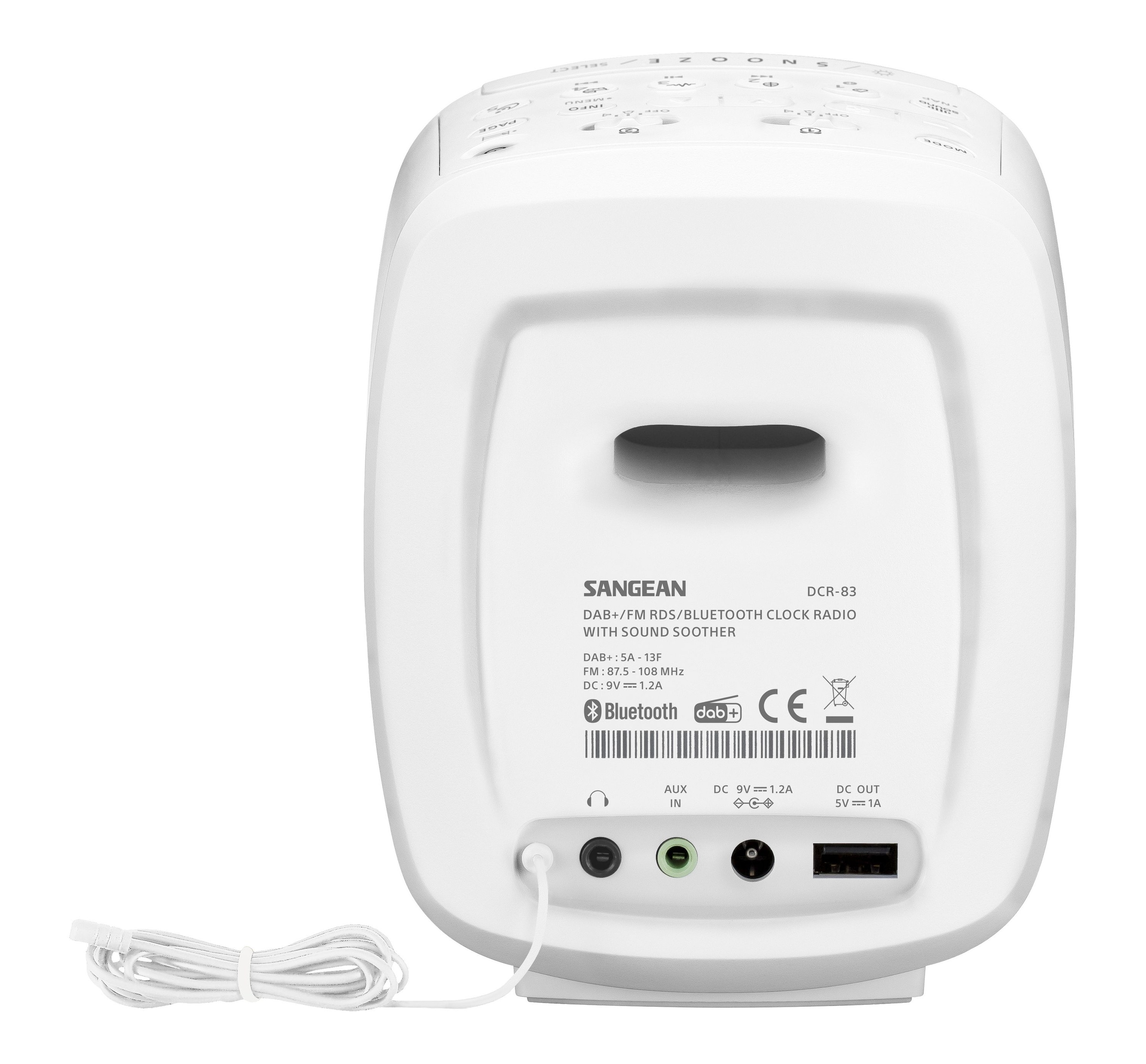 Sangean Uhrenradio »DCR-83« (A2DP Bluetooth | AVRCP Bluetooth FM-Tuner mit RDS ) DAB+, Farbdisplay, Bluetooth, USB zum Aufladen des Smartphones