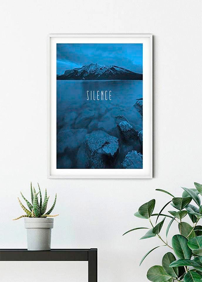 Komar Bild »Word Lake Silence Blue« Natur 1 Stk. tlg. Wandbild zur Dekoration - ohne Rahmen