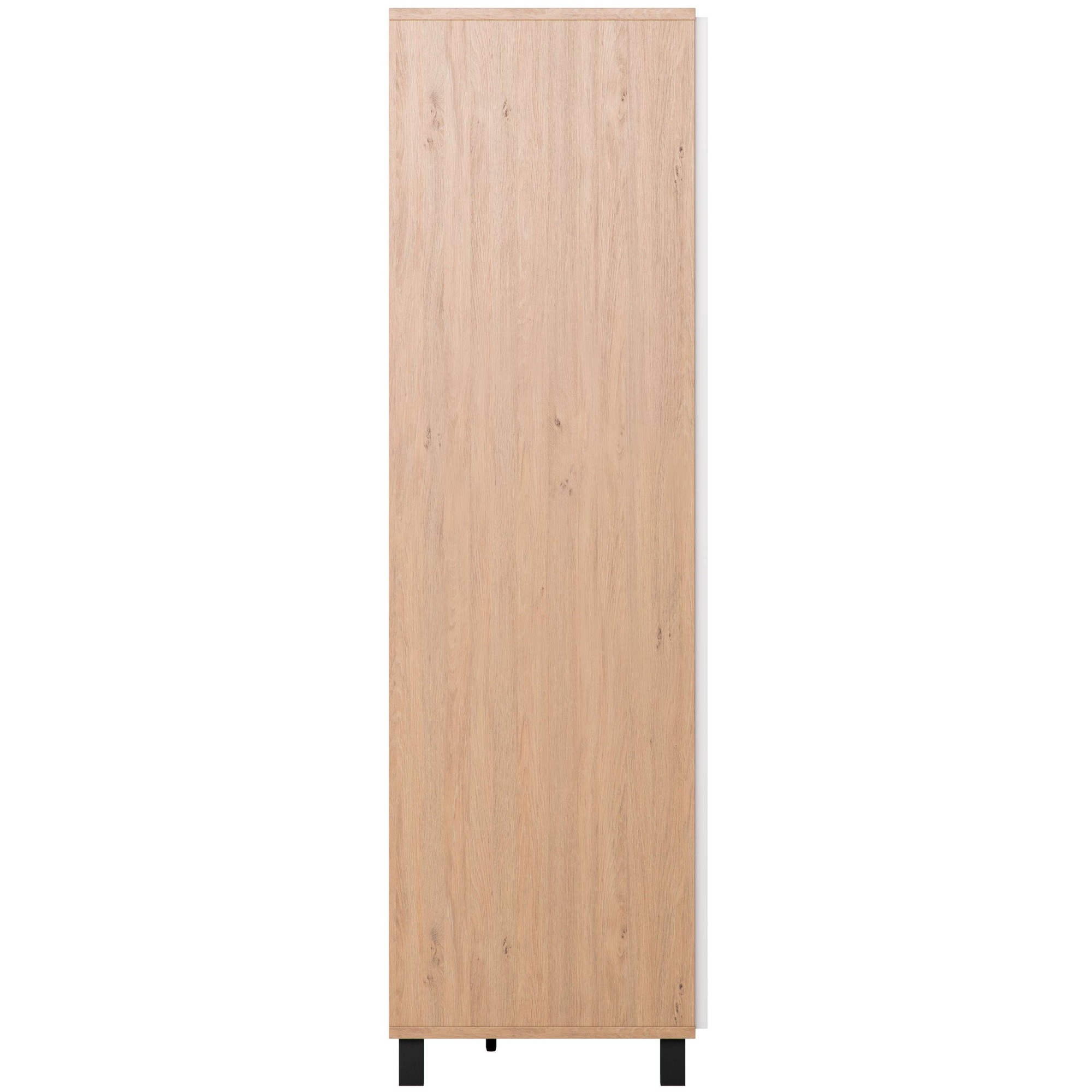 VOX Kleiderschrank »SIMPLE , Wäscheschrank mit 5 Einlegeböden und 2 Kleiderstangen« B/H/T ca. 93/186/57cm,  mit 2 Drehtüren und schwarzen Griffen, Maße B/T/H: 92,5/57/189,5 cm