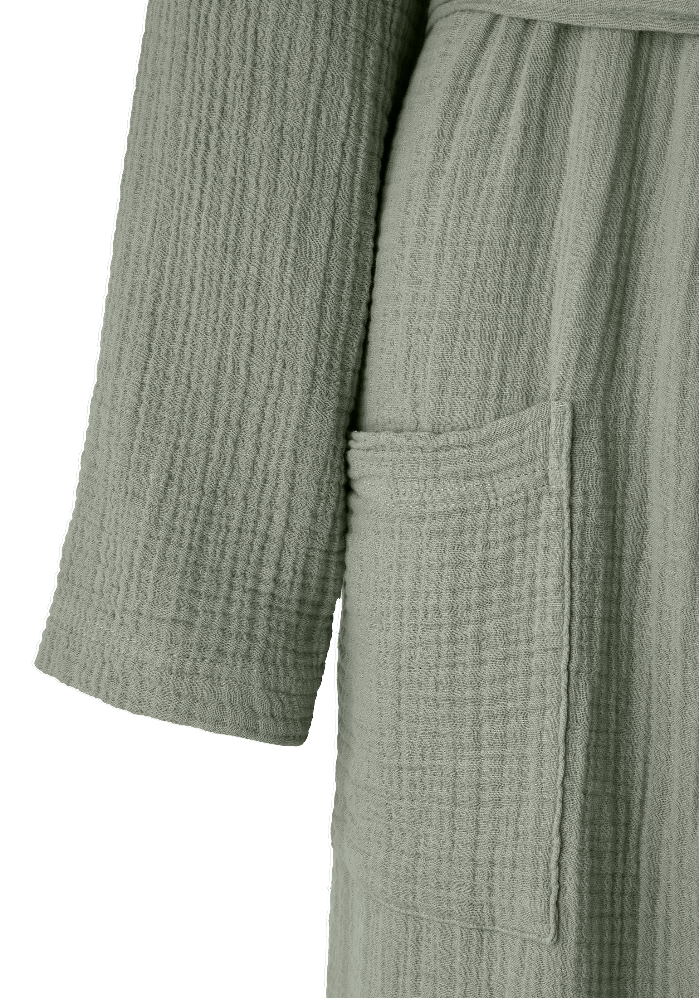 my home Bademantel »Juna Musselin, ideal für Sauna & Spa, Hotelbademantel, Morgenmantel« 1 Stk. modern, leichte Qualität, 100% Baumwolle