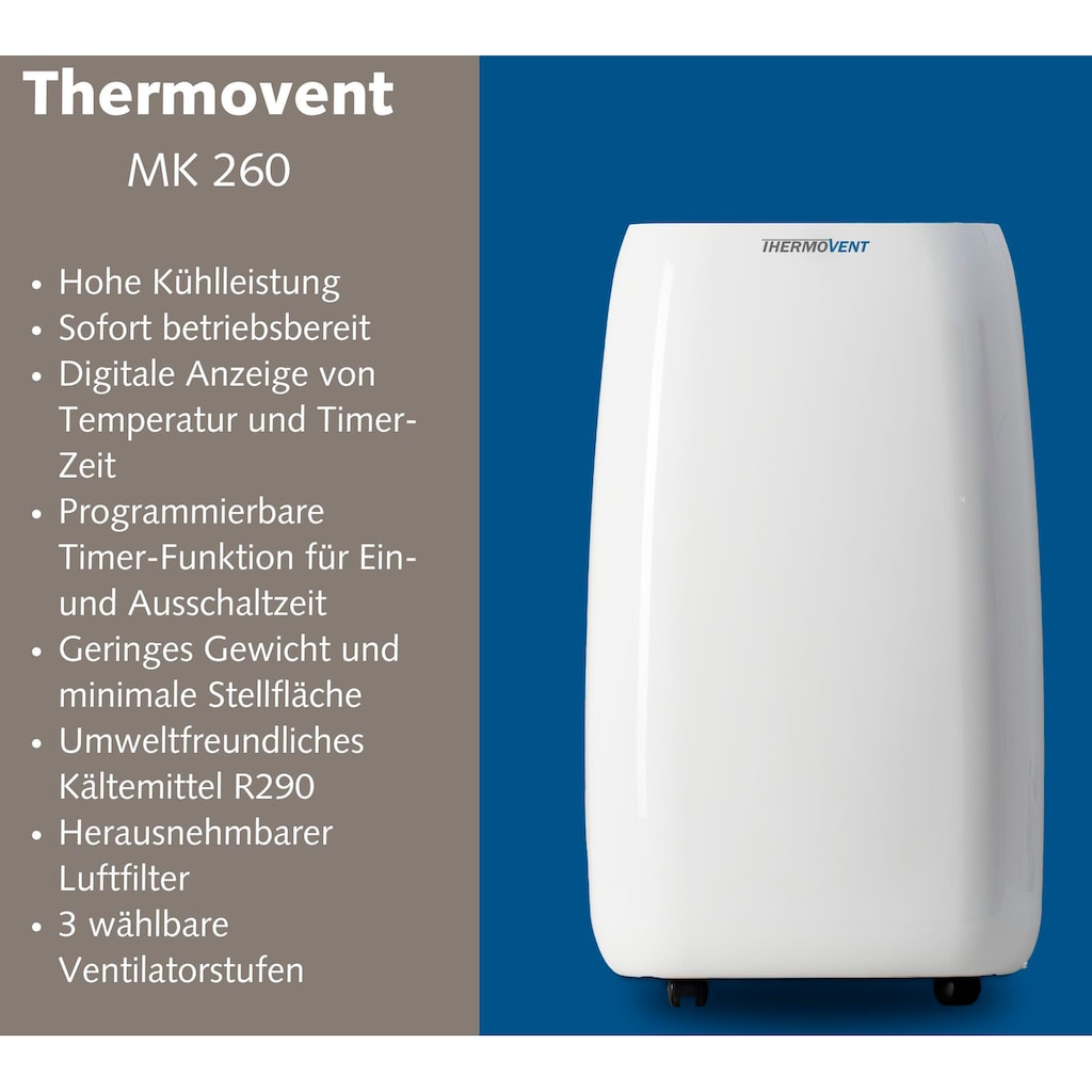 THERMOVENT 3-in-1-Klimagerät »MK 260«, Kühlen, Entfeuchten, Umluftbetrieb