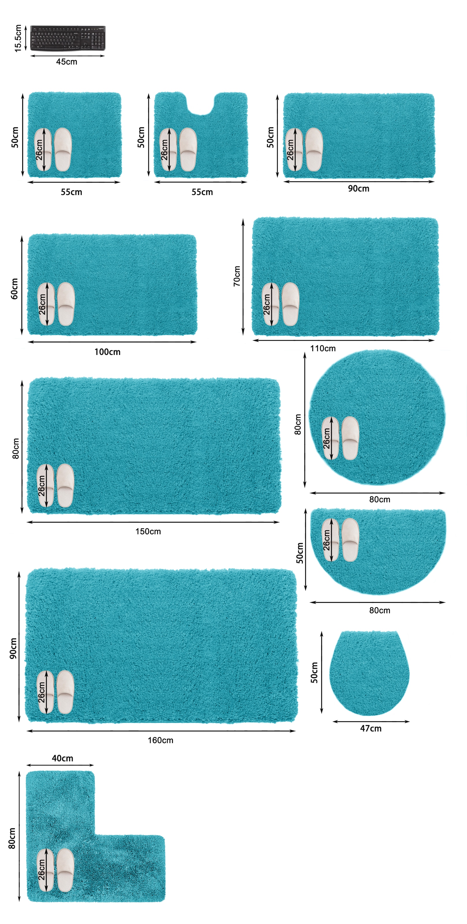 my home Badematte »Sanremo, Badvorleger, Badezimmer Teppich, sehr weich«, rutschhemmend beschichtet, fußbodenheizungsgeeignet-schnell trocknend, Badteppich, unifarben, rechteckig, rund & als 3-tlg. Set erhältlich
