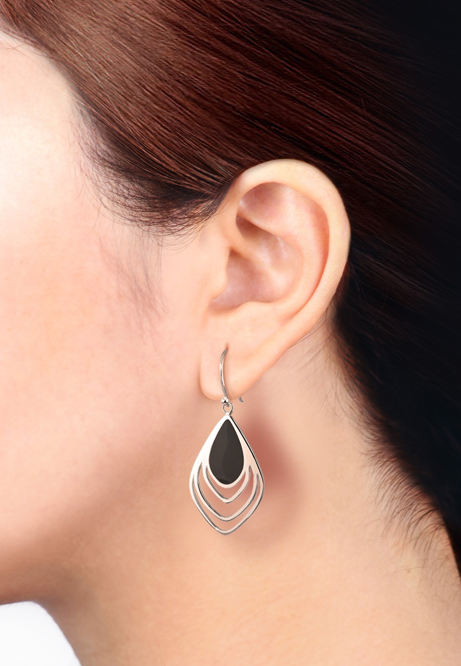 Elli Paar Ohrhänger »Ohrringe Feder Emaille Boho Hippie Festival 925 Silber«