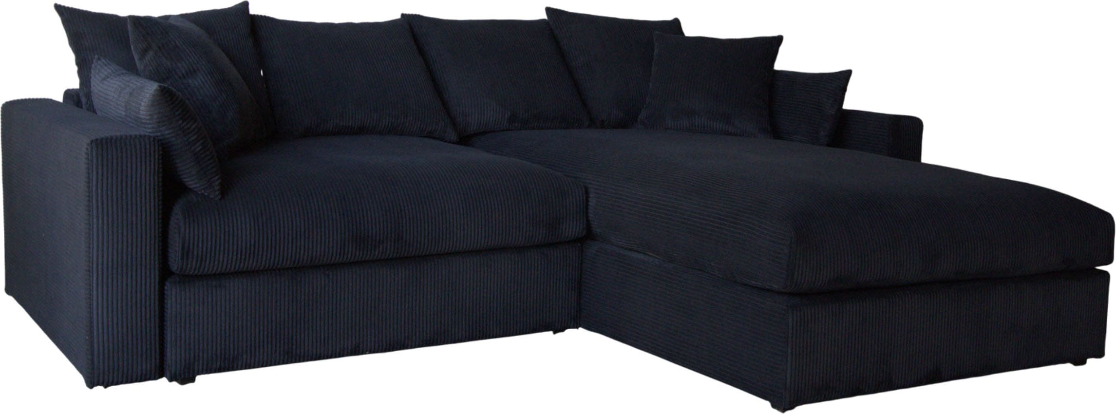 OTTO home Ecksofa »Cosy Lounge L-Form, Breite 268 cm« Mega-Sofa mit Cordstoff bezogen, mit Federkern & 5 Zierkissen
