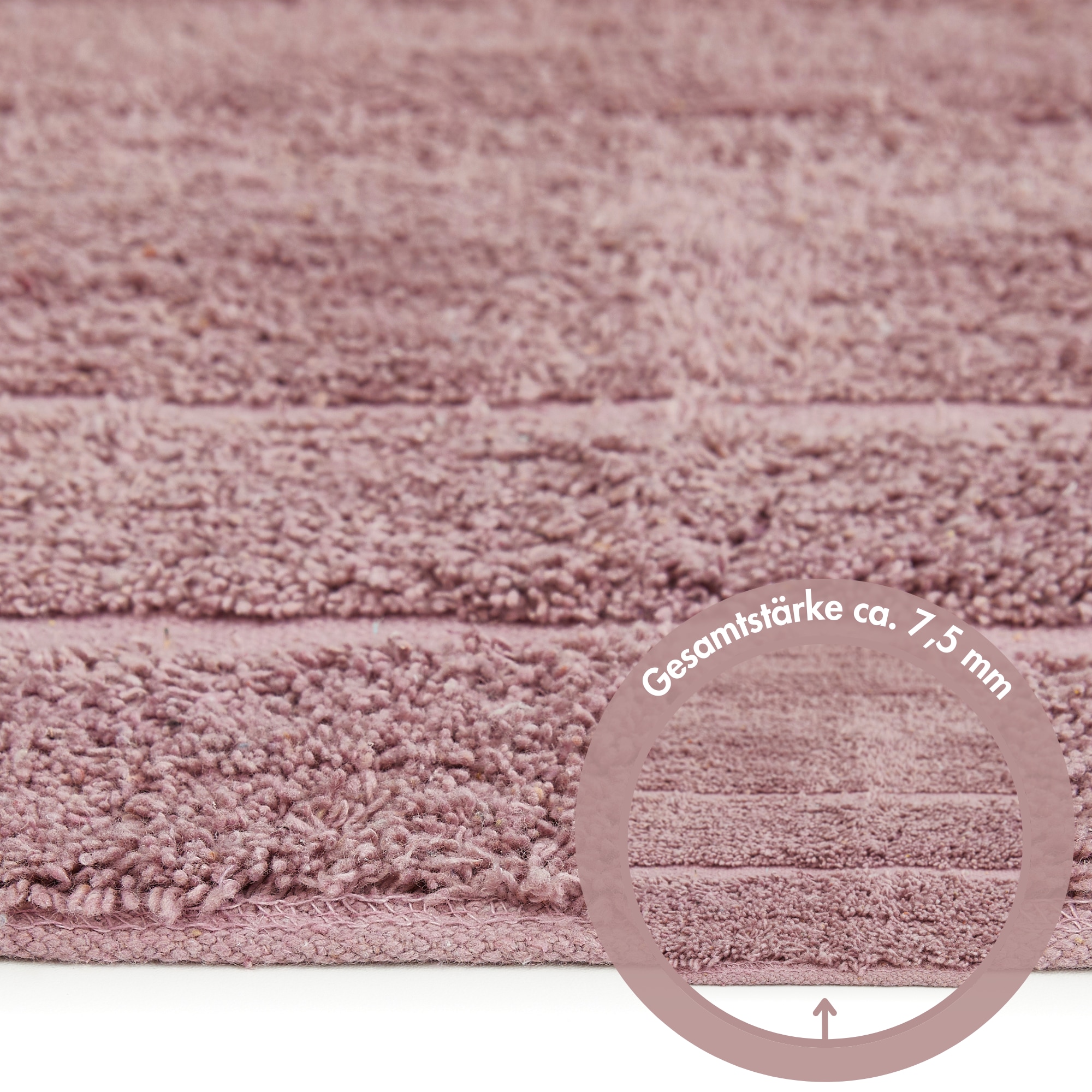 Andiamo Badematte »Havanna, 50x80 cm« Höhe 7,5 mm fußbodenheizungsgeeignet | schnell trocknend Badteppich, Uni Farben, Hoch-Tief Effekt, verschiedene Designs