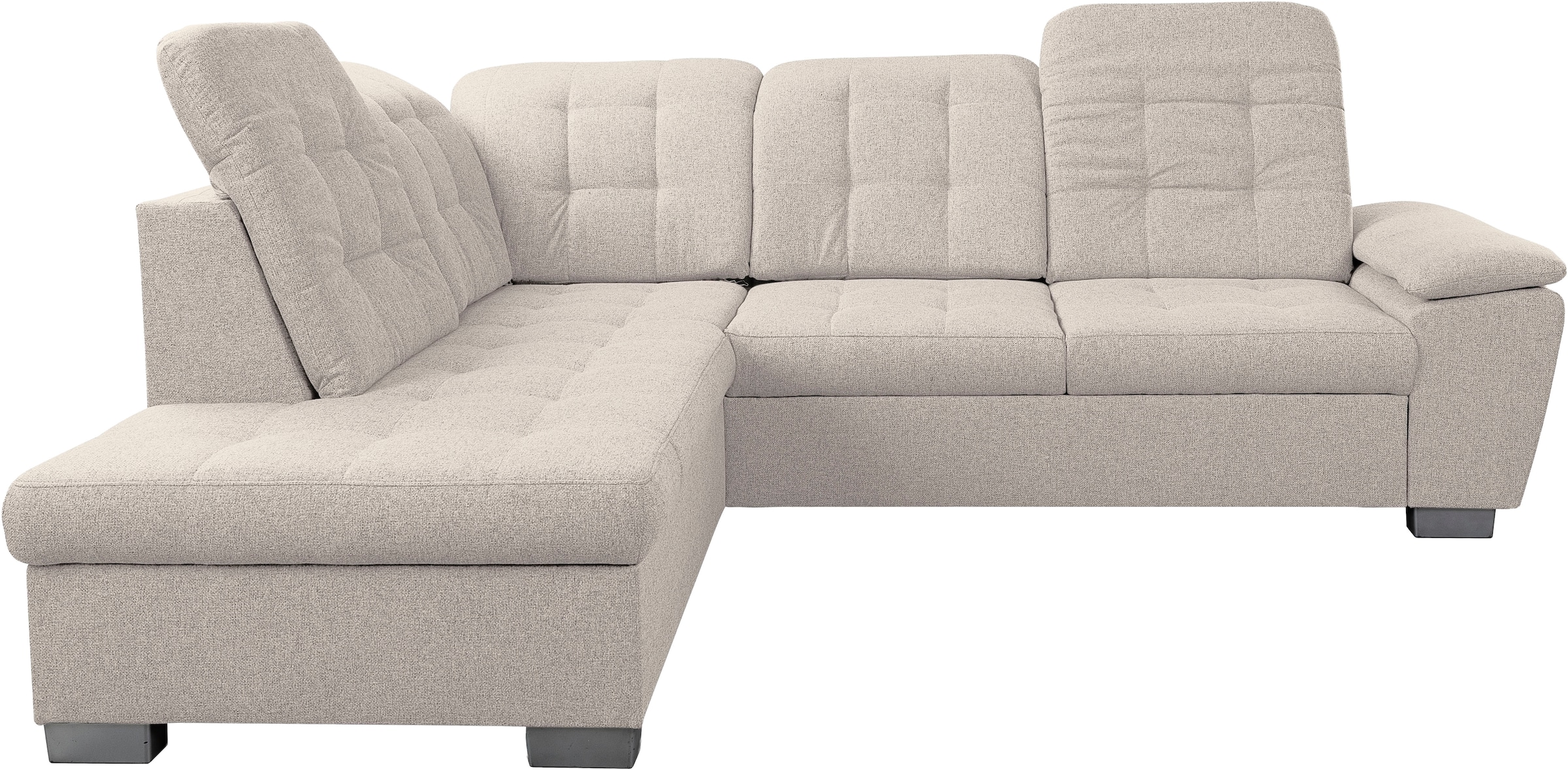 WERK2 Ecksofa »Bonny inkl. Kopfteilverstellung, Bettfunktion, Stauraum, Breite 265cm« Komfortwunder mit Schlaffunktion, verstellbarem Kopfteil & Stauraum.