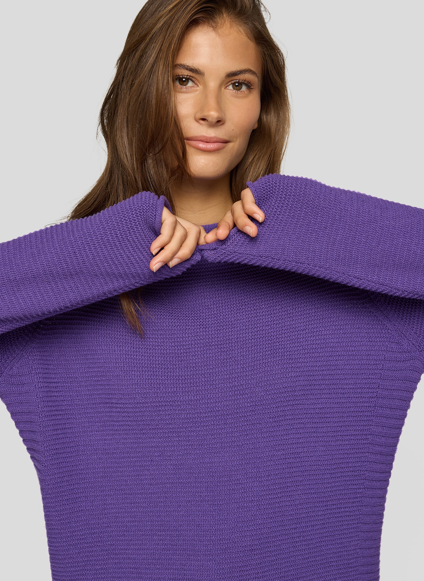 Rabe Strickpullover mit Streifen-Struktur / Rundhals