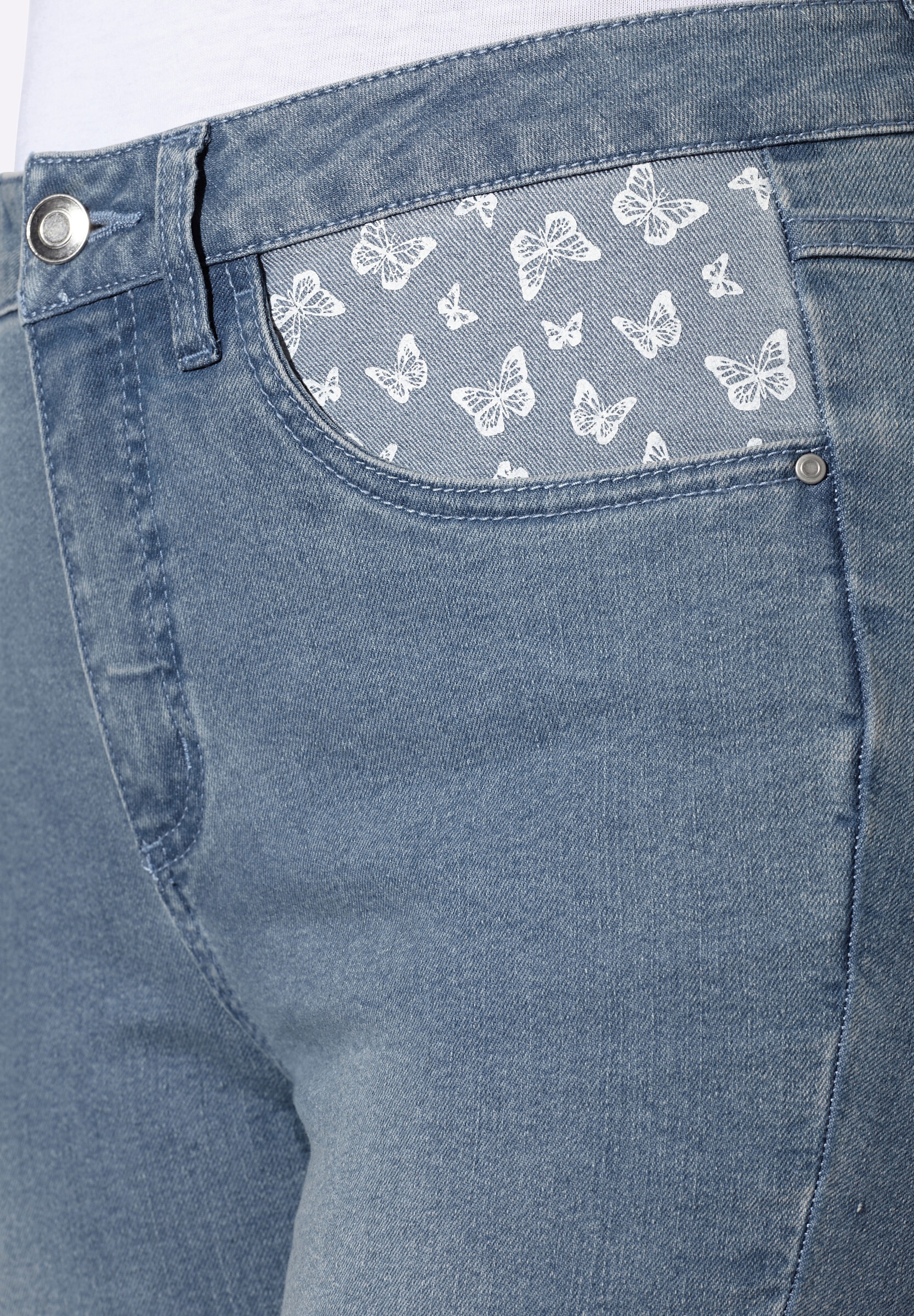Sieh an! Bequeme Jeans »7/8-Jeans 7/8-Jeans mit Schmetterlings-Einsätzen«