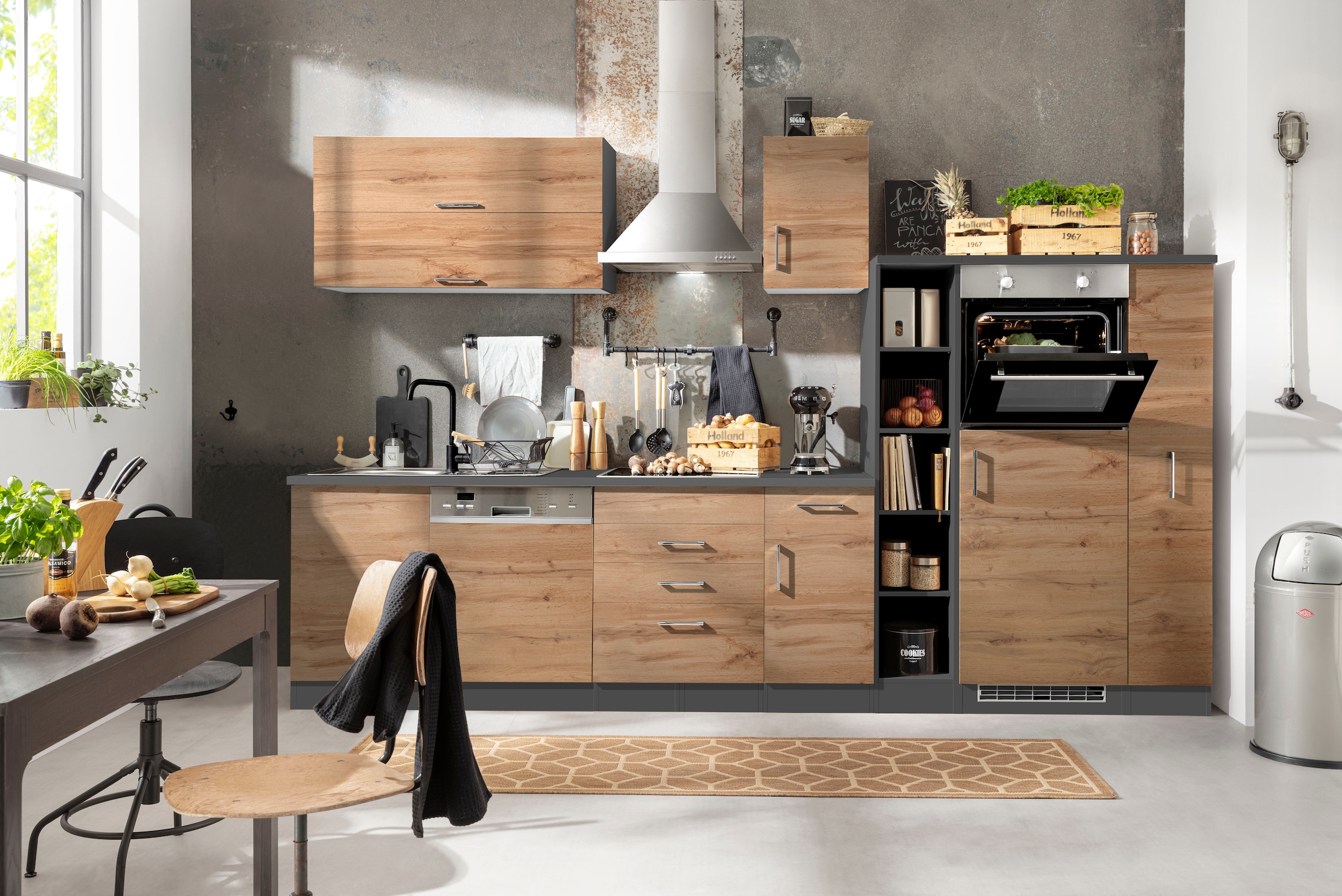 KOCHSTATION Küchenzeile »KS-Colmar« ohne E-Geräte, Breite 330 cm