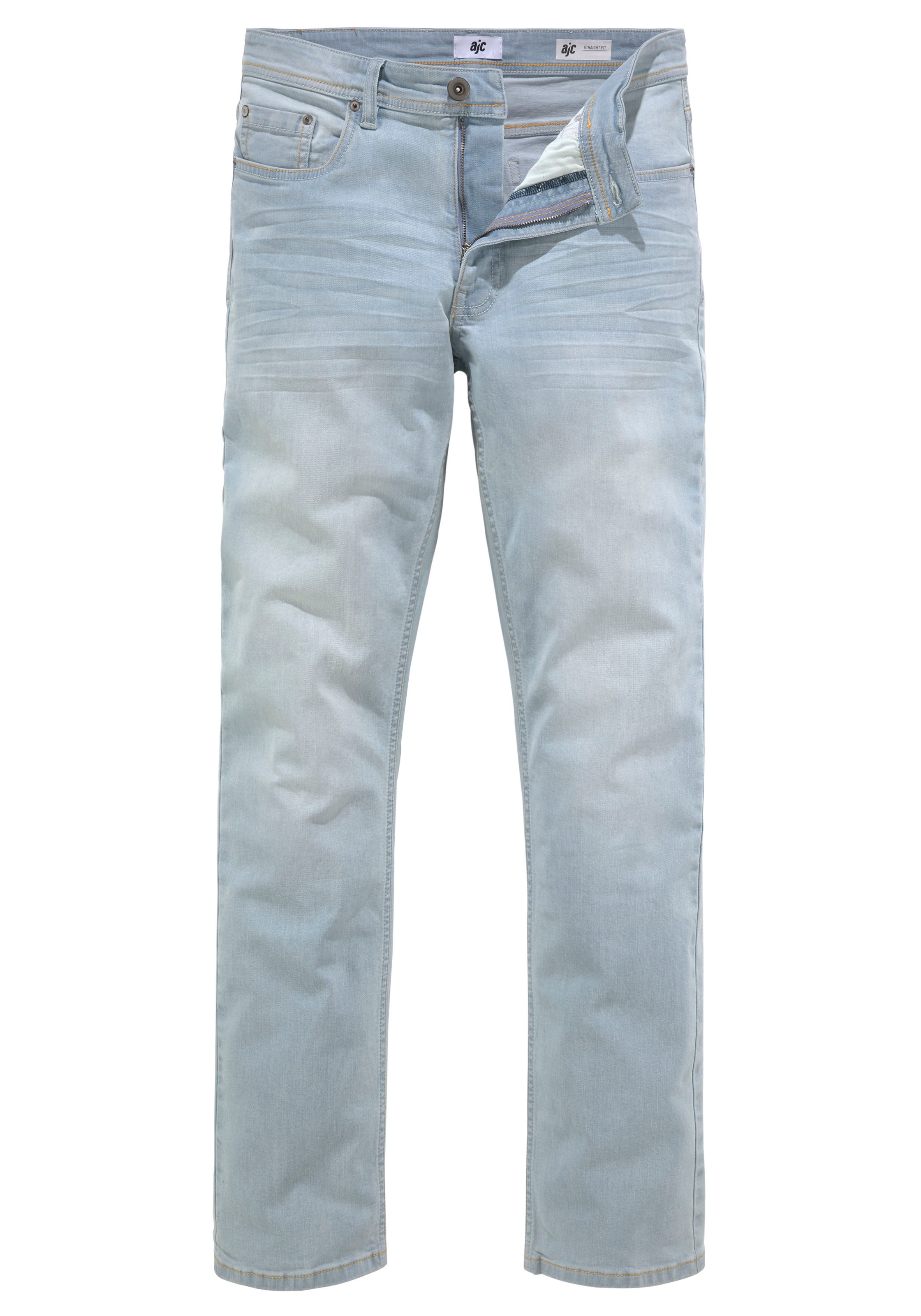 AJC Straight-Jeans, gerade geschnitten, Used-Look-Waschung, niedrige Leibhöhe
