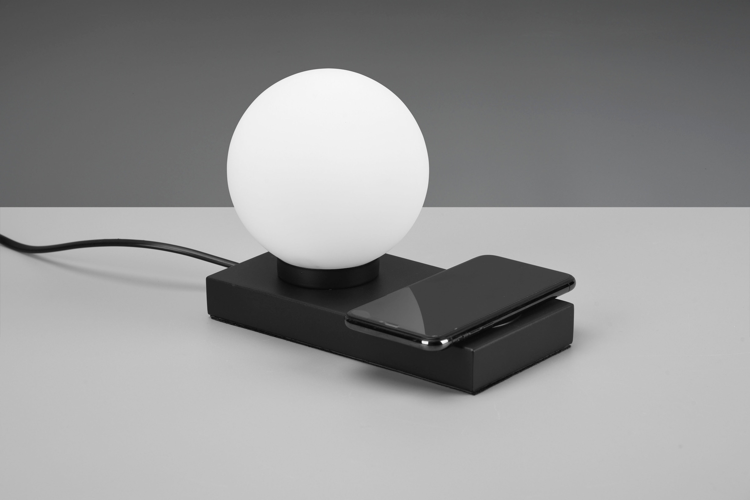 REALITY Leuchten Schreibtischlampe »Chloe«, 1 flammig, Leuchtmittel E14 | ohne Leuchtmittel, Touch-Tischleuchte mit induktiver Ladestation, exkl 1xE14 max 40W
