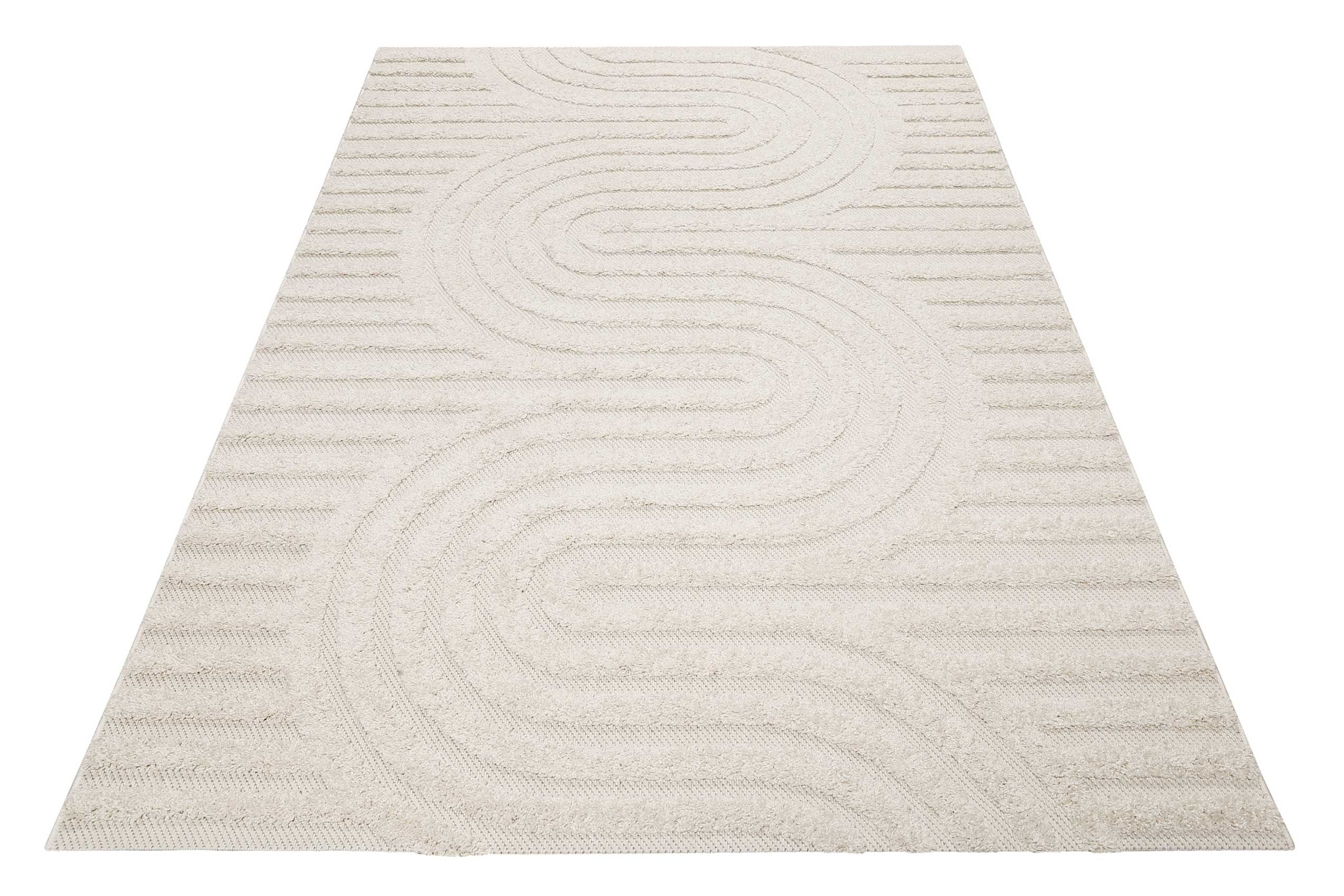 Esprit Outdoorteppich »Miles, ESP-54231«, rechteckig, 2 mm Höhe, Hoch-Tief-Effekt, grafisches Design, uni, modern, robust, Terrasse