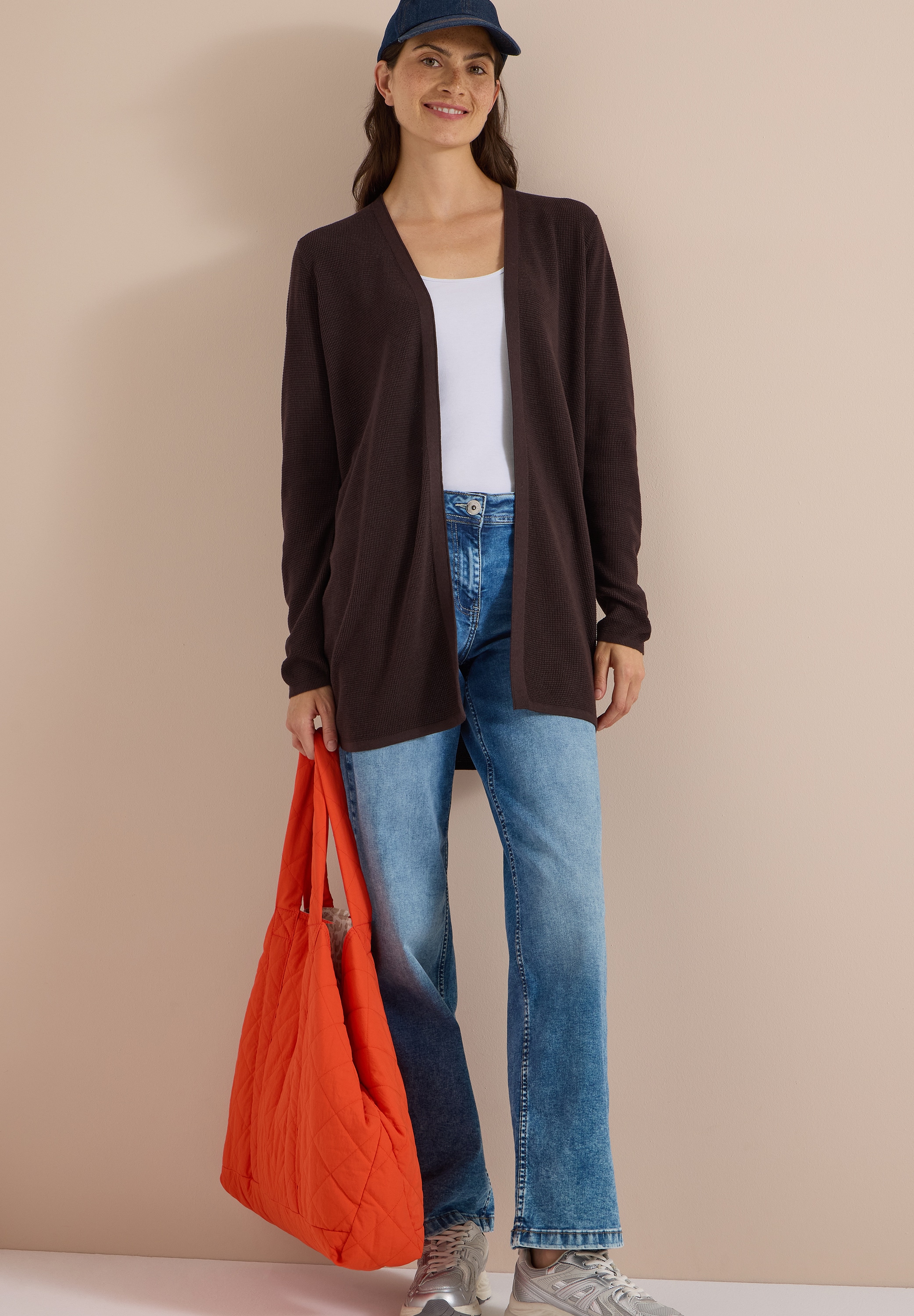 Cecil Longstrickjacke Waffelstrukturmuster
