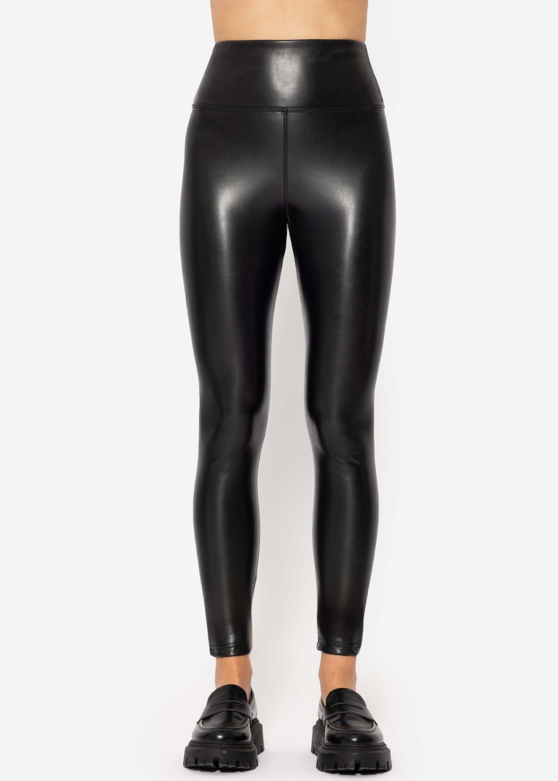 SASSYCLASSY Lederhose »Thermo Leggings in Lederoptik«  Skinny Leggings mit Thermo-Futter aus Kunstleder Schwarz Braun Beige