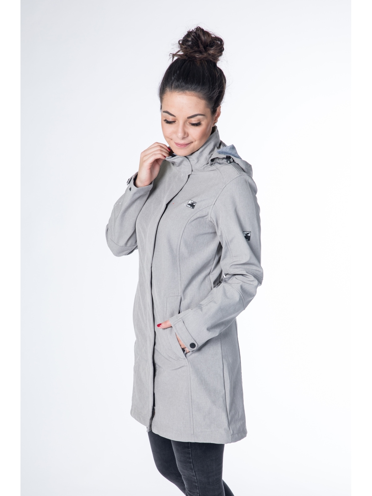 DEPROC Active Softshellmantel »GLACE SILVER LONG WOMEN« auch in Großen Größen erhältlich