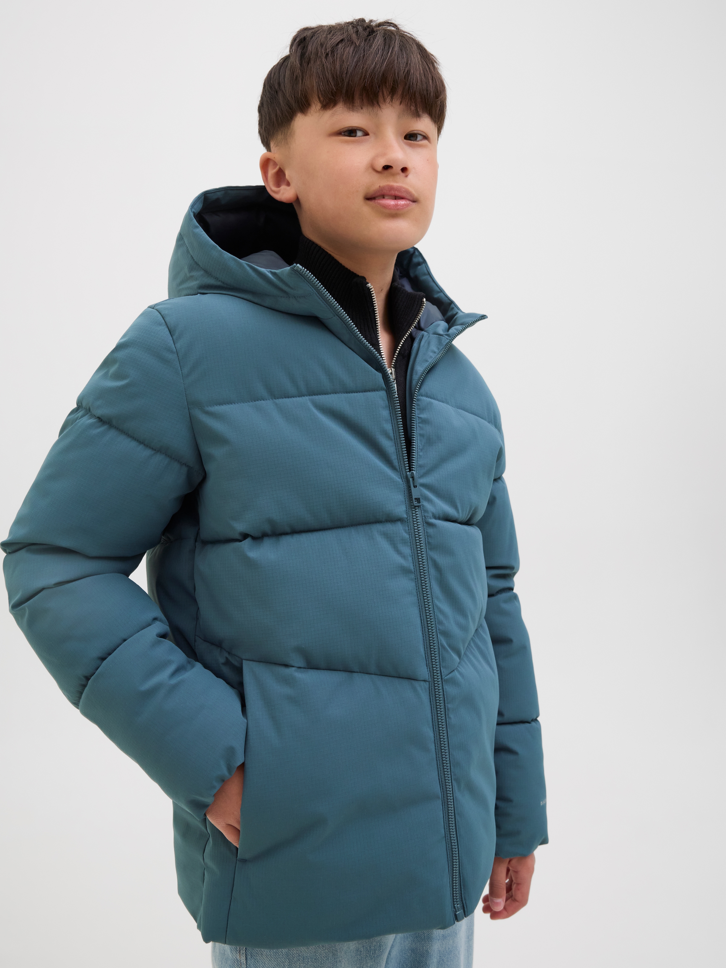 Jack & Jones Junior Steppjacke »JJGLOBAL PUFFER JACKET JNR«, mit Kapuze