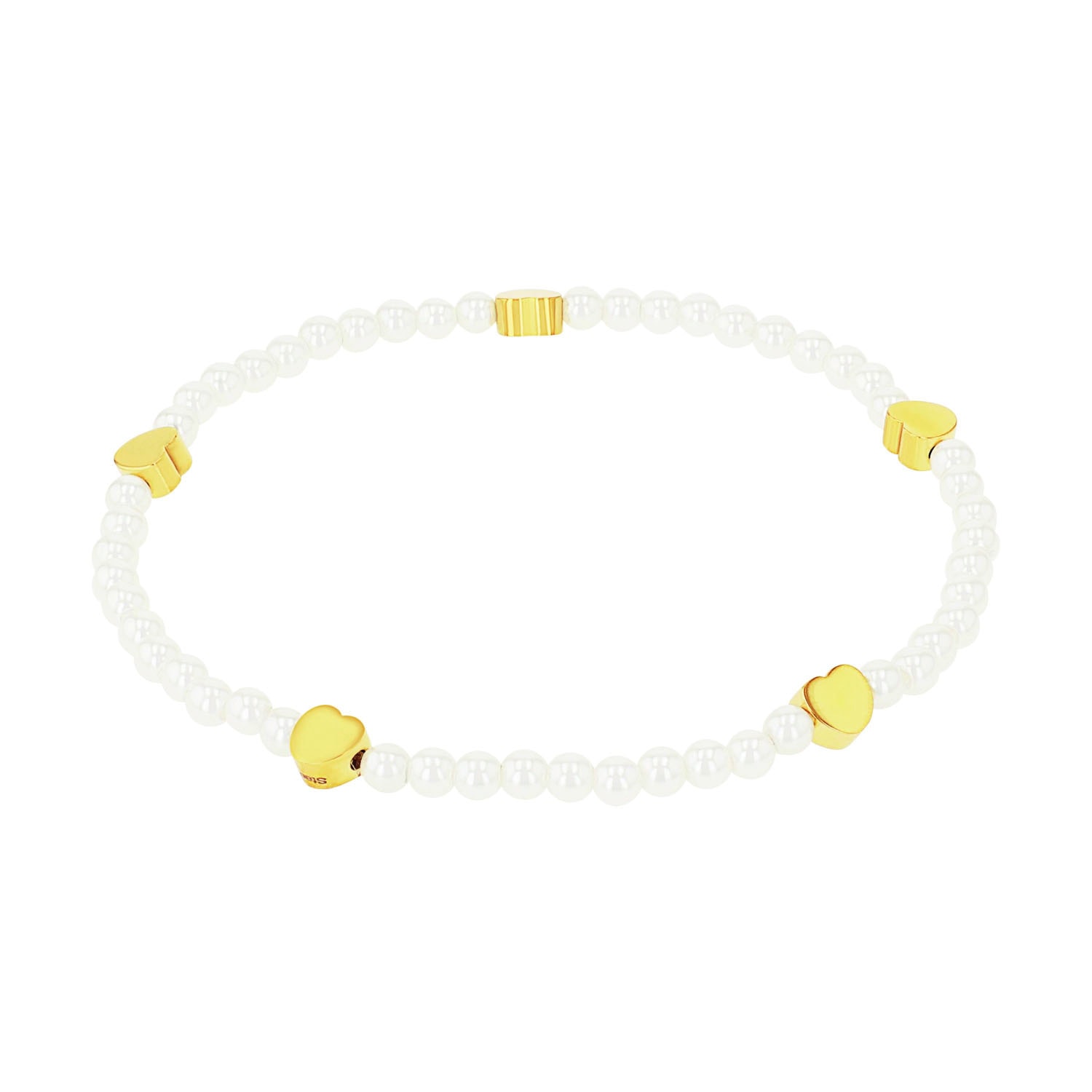 Amor Armband »Perlenarmband mit Herzen« mit Glasperle