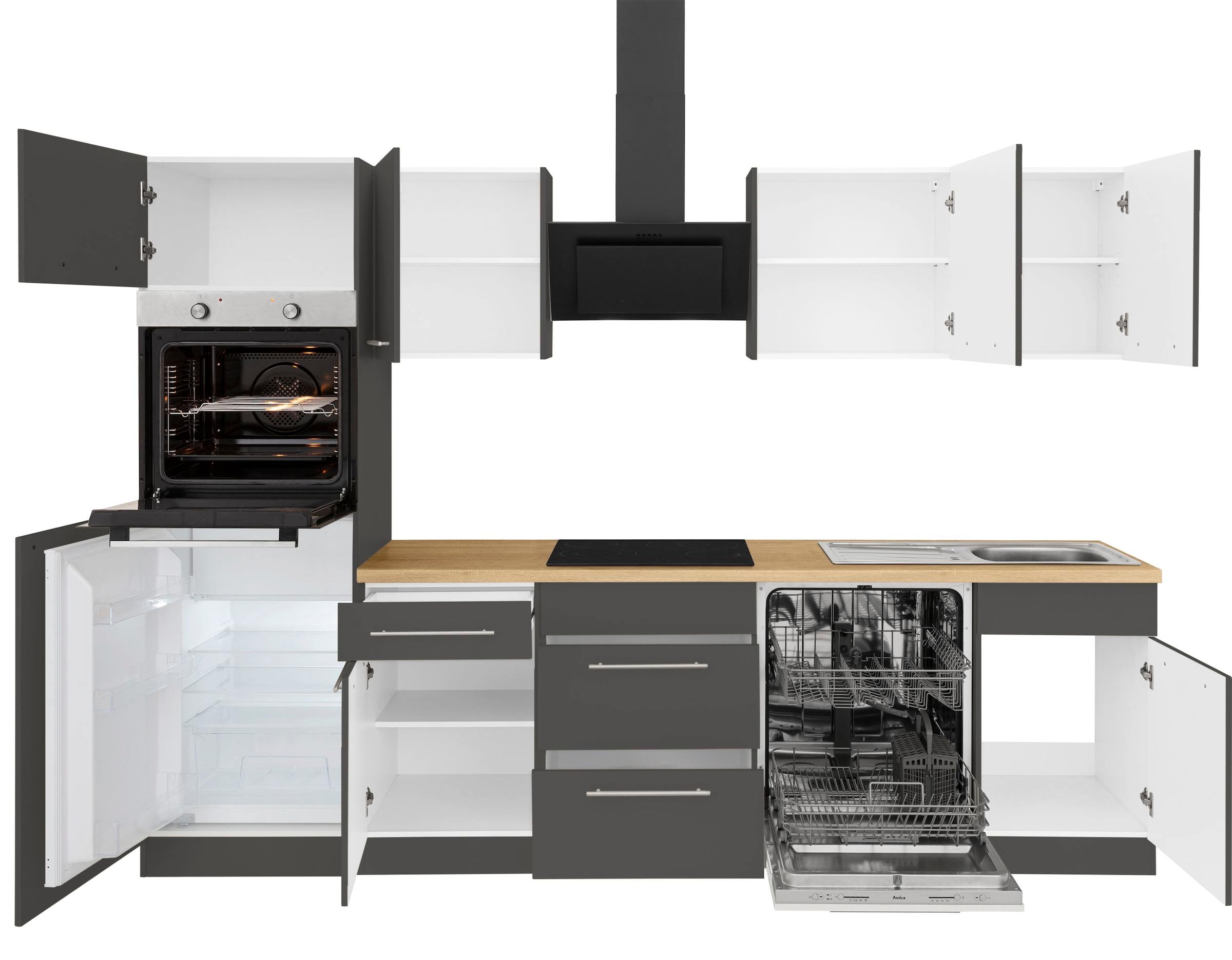 wiho Küchen Küchenzeile »Unna«, mit Breite bei cm OTTO E-Geräten, 280