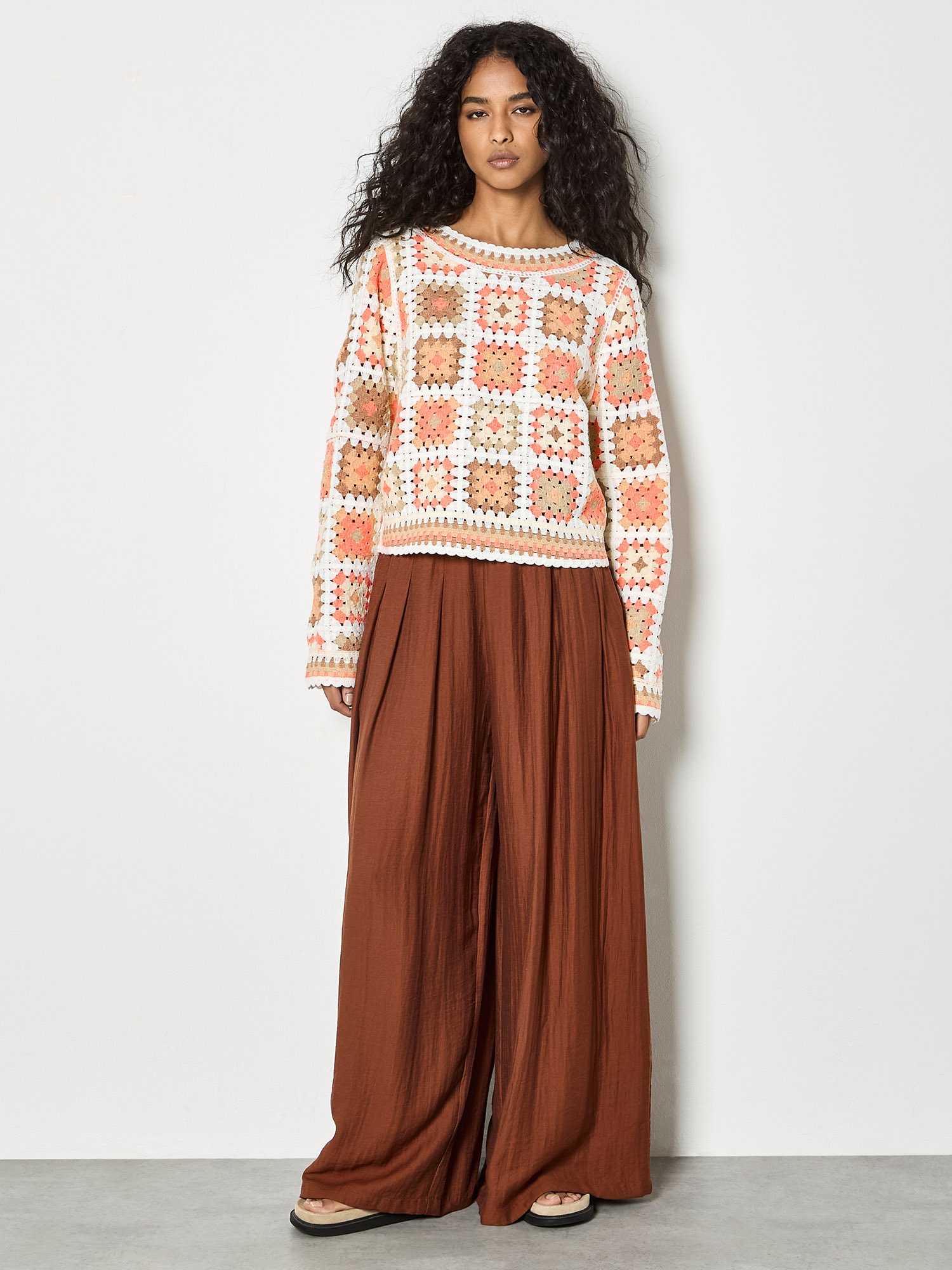 Apricot Strickpullover »Pullover« mit Häkelquadraten