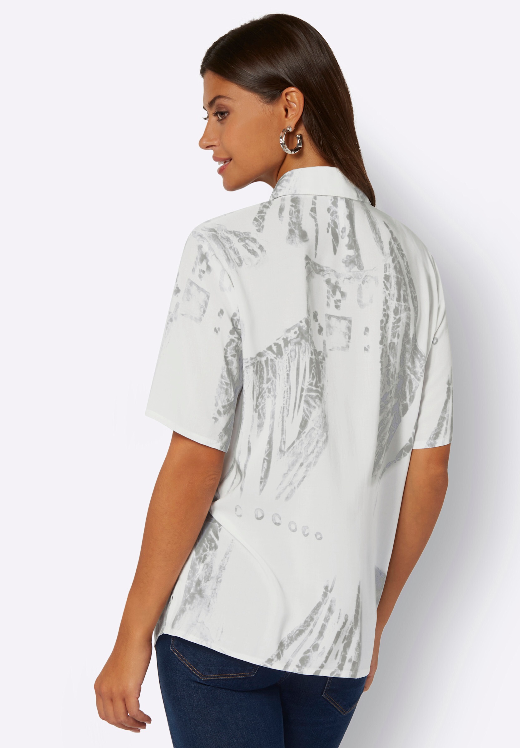 creation L Klassische Bluse »Bluse Hemdbluse mit Schulterpolstern«