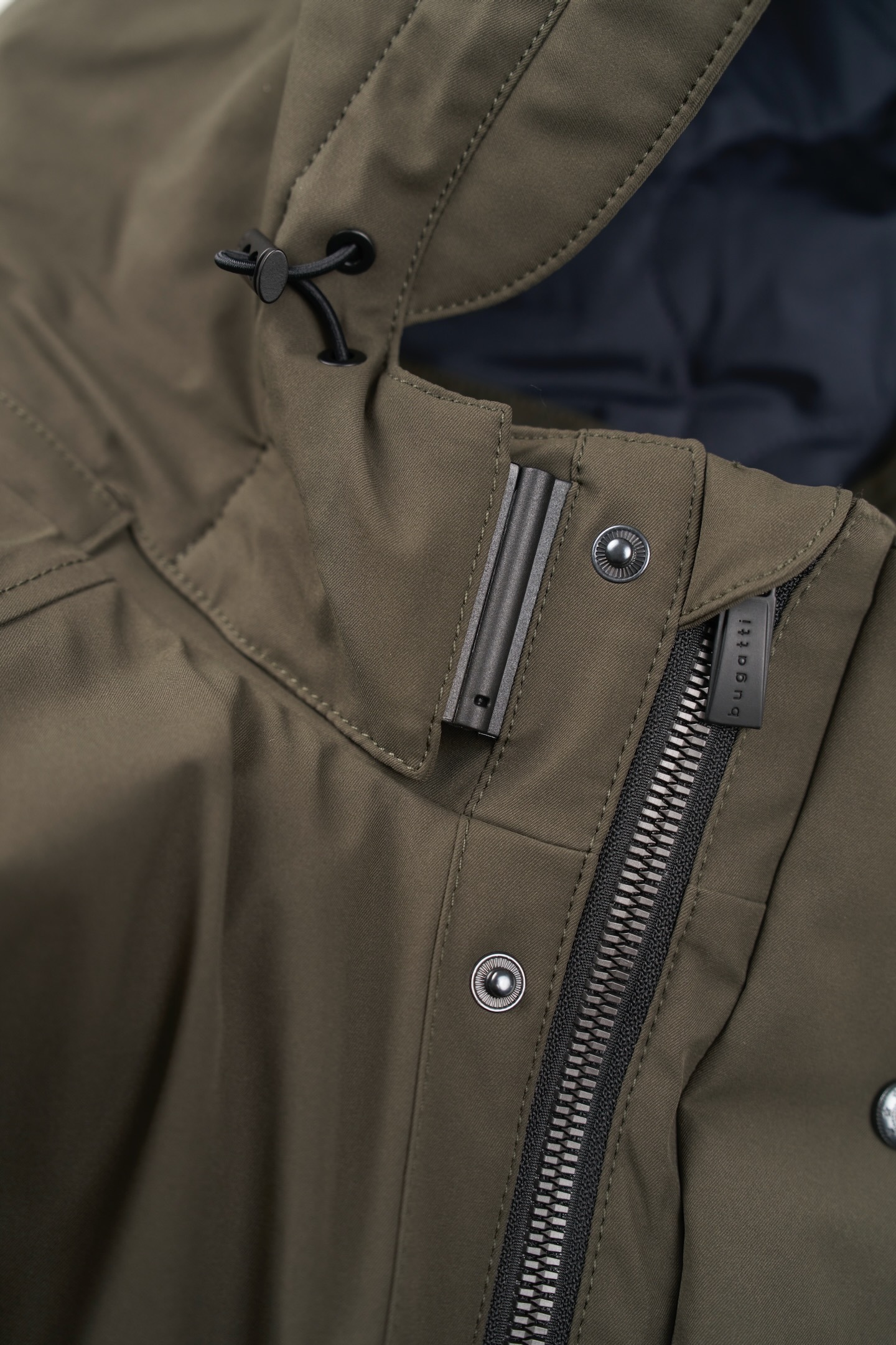 bugatti Langjacke, mit Kapuze, mit innenliegendem Strickkragen