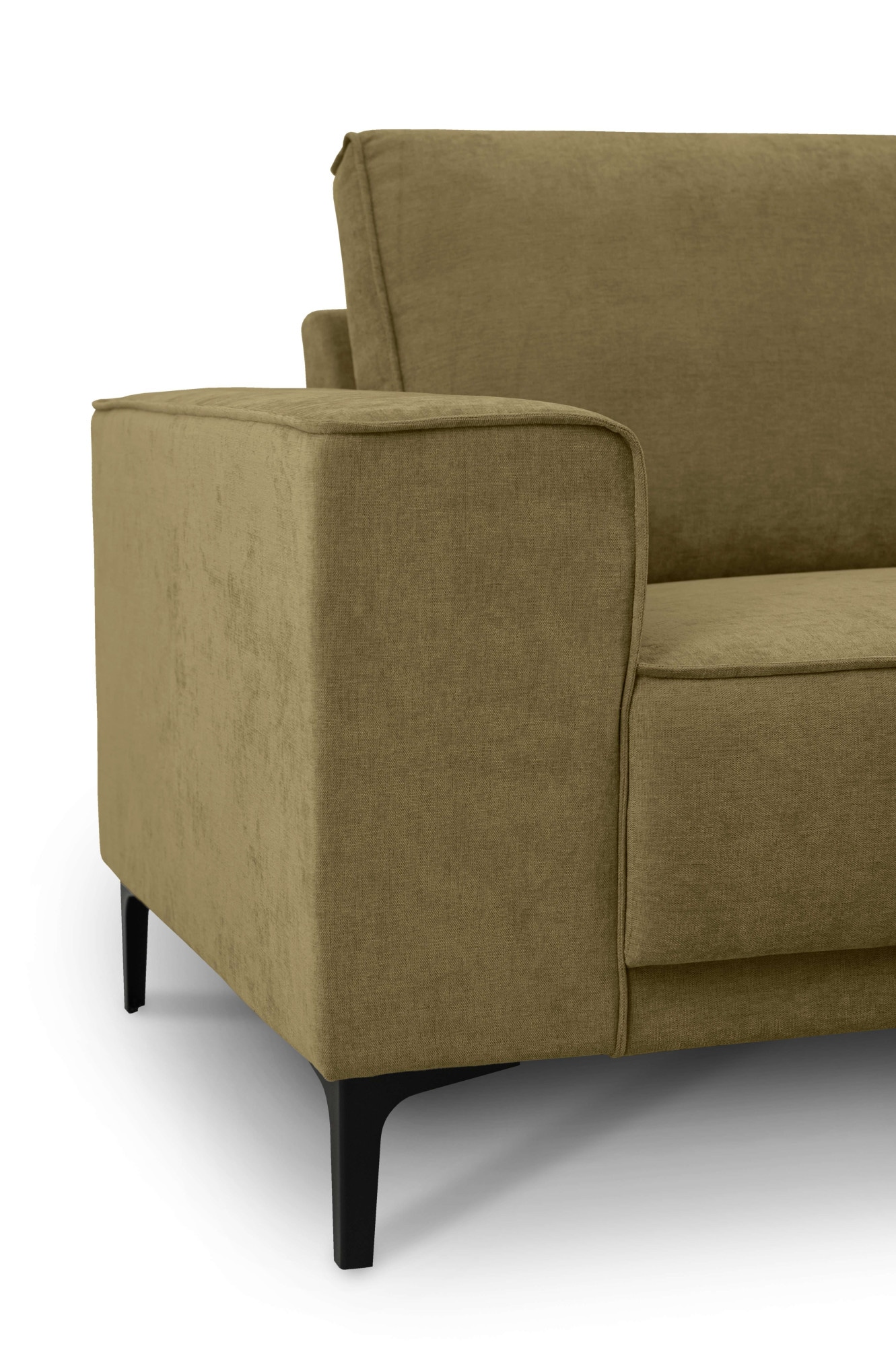 Places of Style Ecksofa »Polsterecke Oland, Struktur, Flachgewebe, Luxus-Microfaser, Boucle«, L-Form, 280 cm, Wellenunterfederung, Skandi-Design, Metallfüße