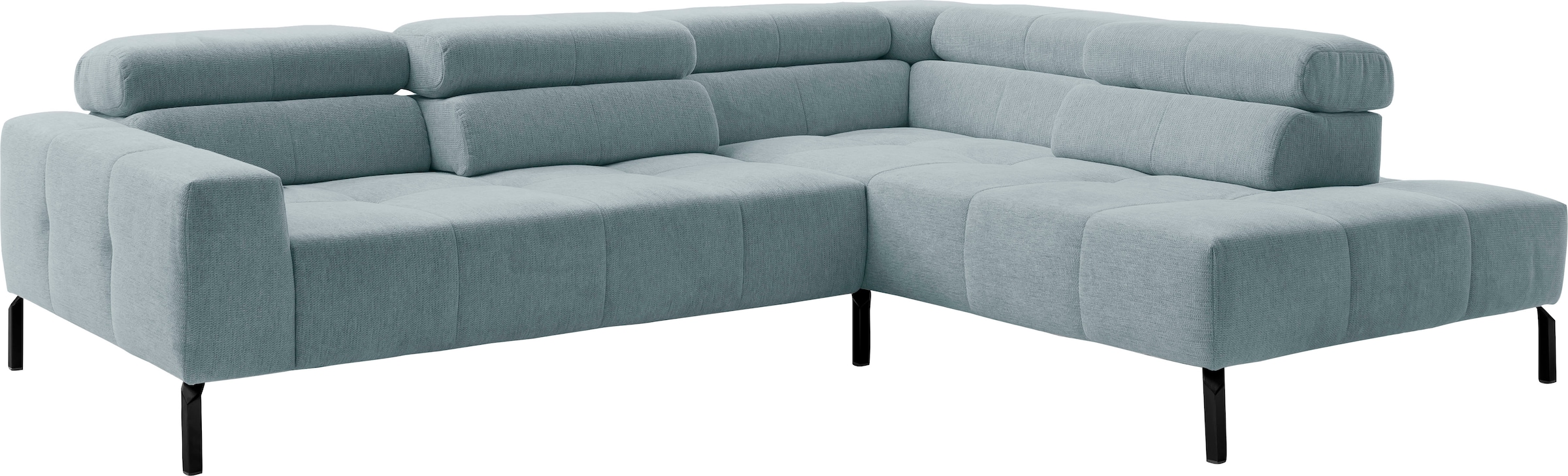 Home affaire Ecksofa »Claya Move, L-Form, Kopf- & Rückenverstellung, Breite 282 cm« Moderne Steppung, weicher Polsteraufbau & saugroboterfreundliche Höhe